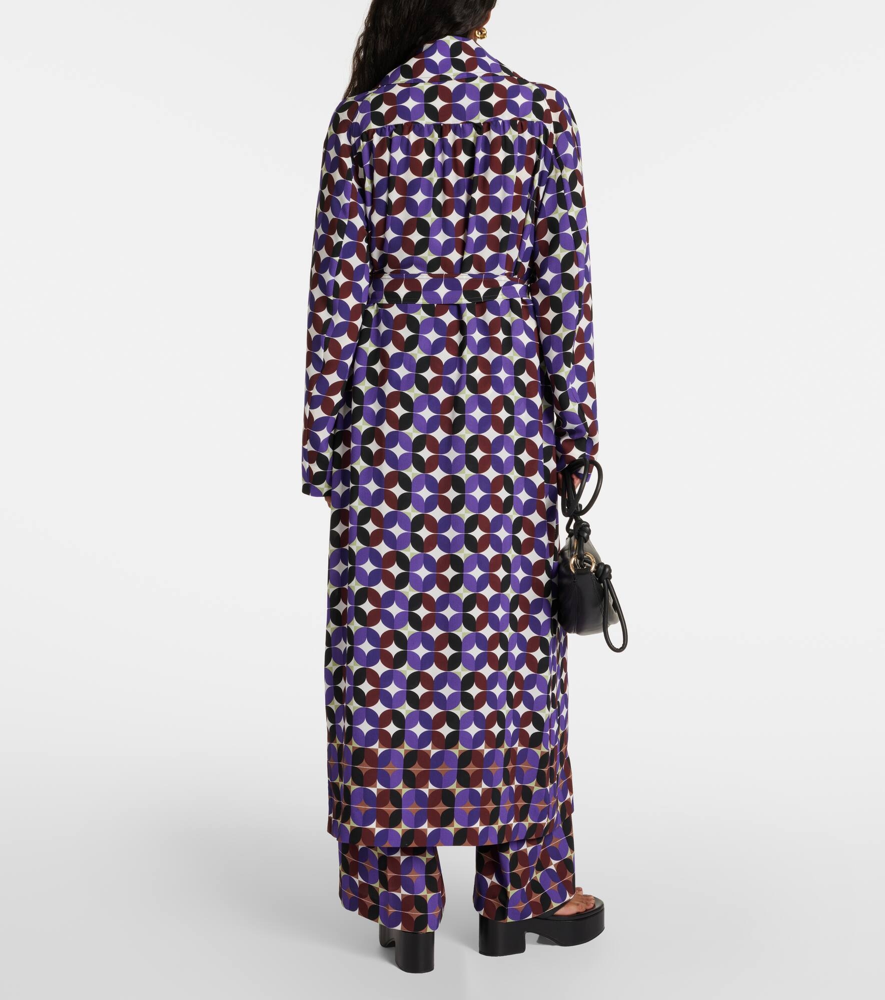 Printed double-breasted coat - 3