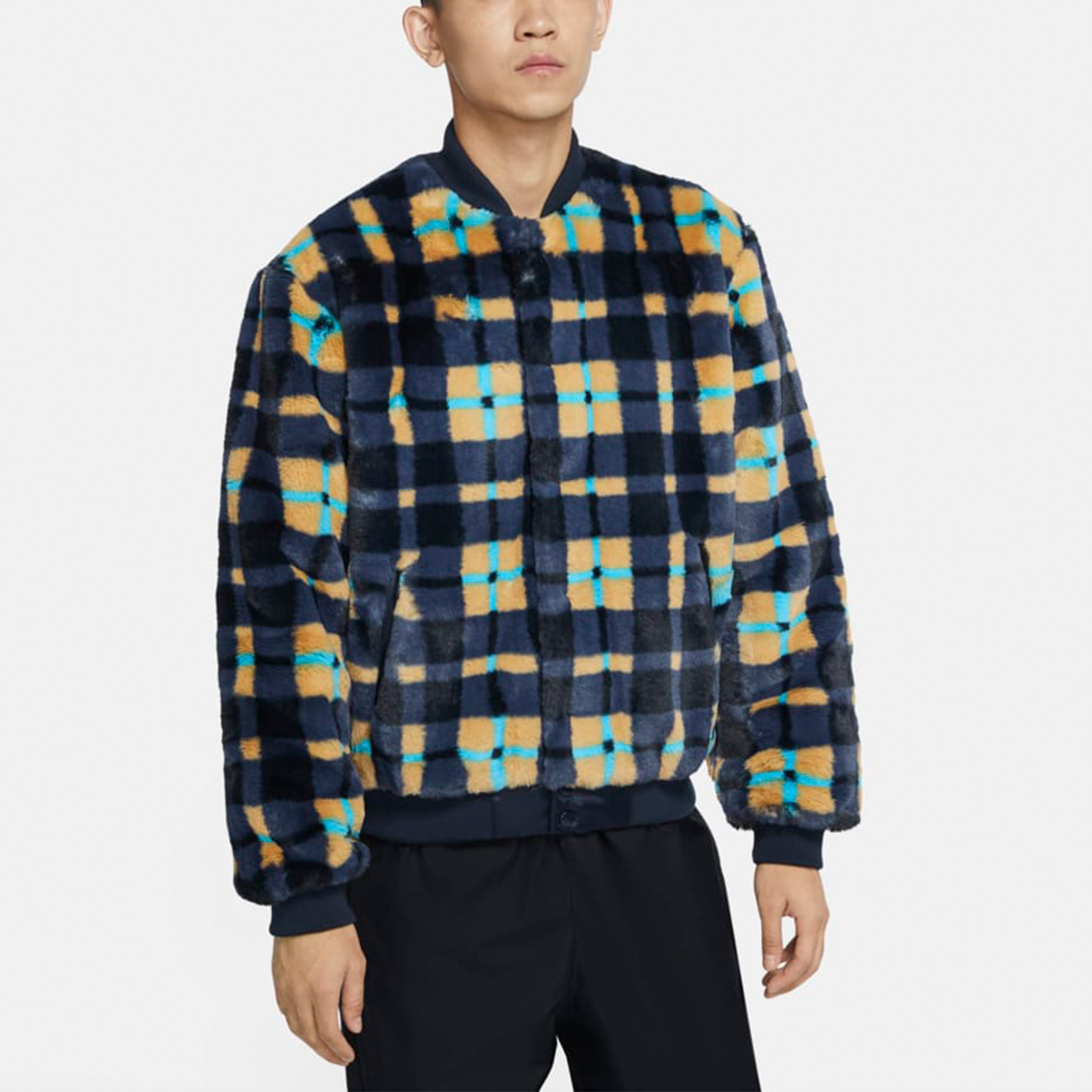 Nike SB Dunk High x Concepts Crossover Skateboard Sports Plush Plaid Jacket Asia Edition Colorblock  - 4