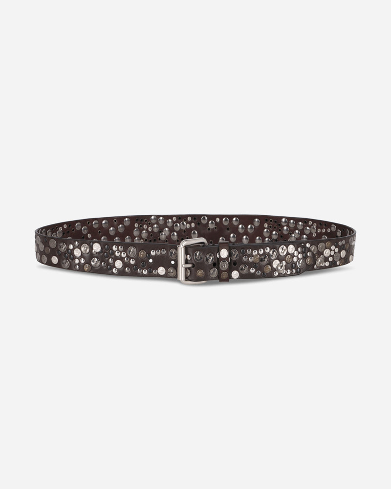 Dries Van Noten Studded Leather Belt Dark Brown outlook