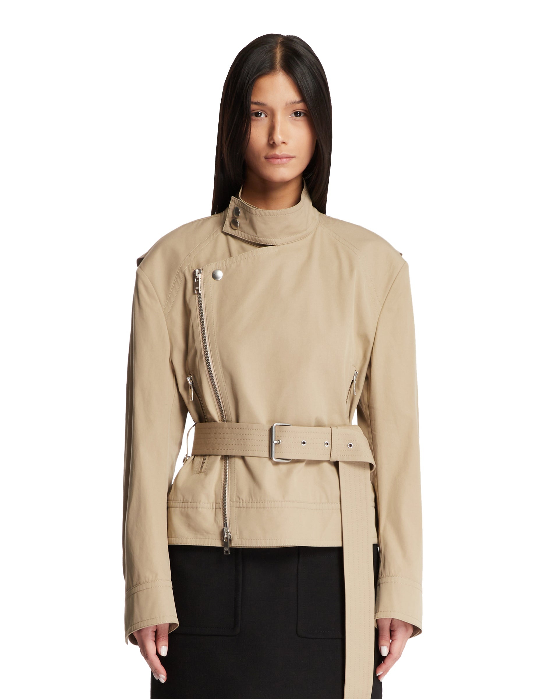 Beige Biker Jacket - 1