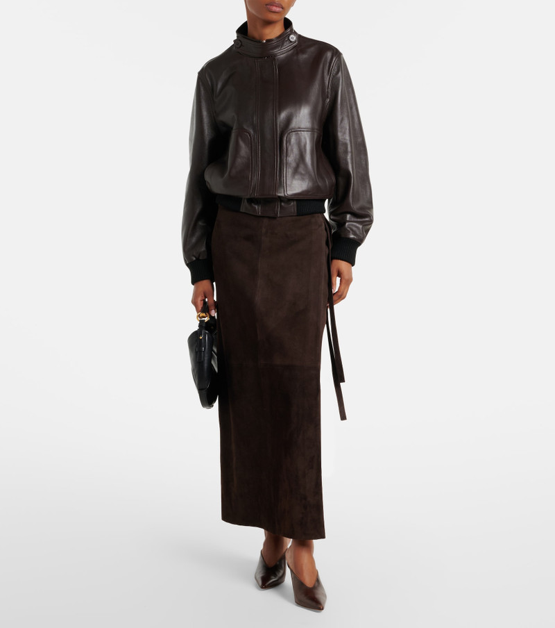 NOUR HAMMOUR Suede wrap skirt outlook