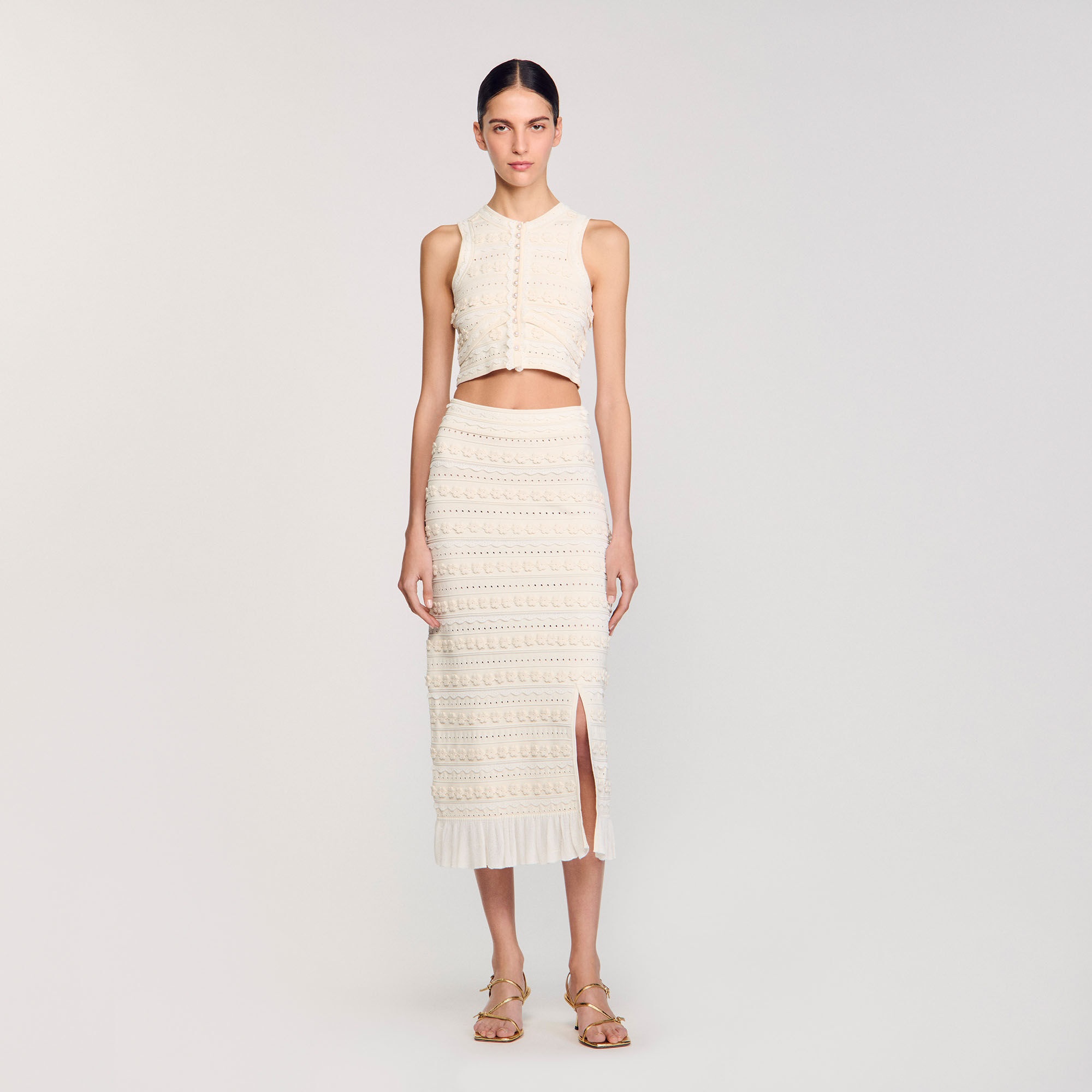 MAXI SKIRT WITH CROCHET DETAILING - 1