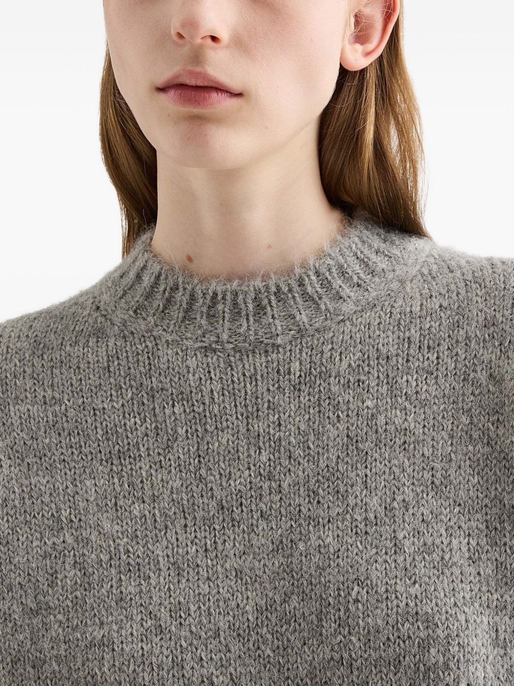 ribbed-cuff alpaca-wool-blend sweater - 3