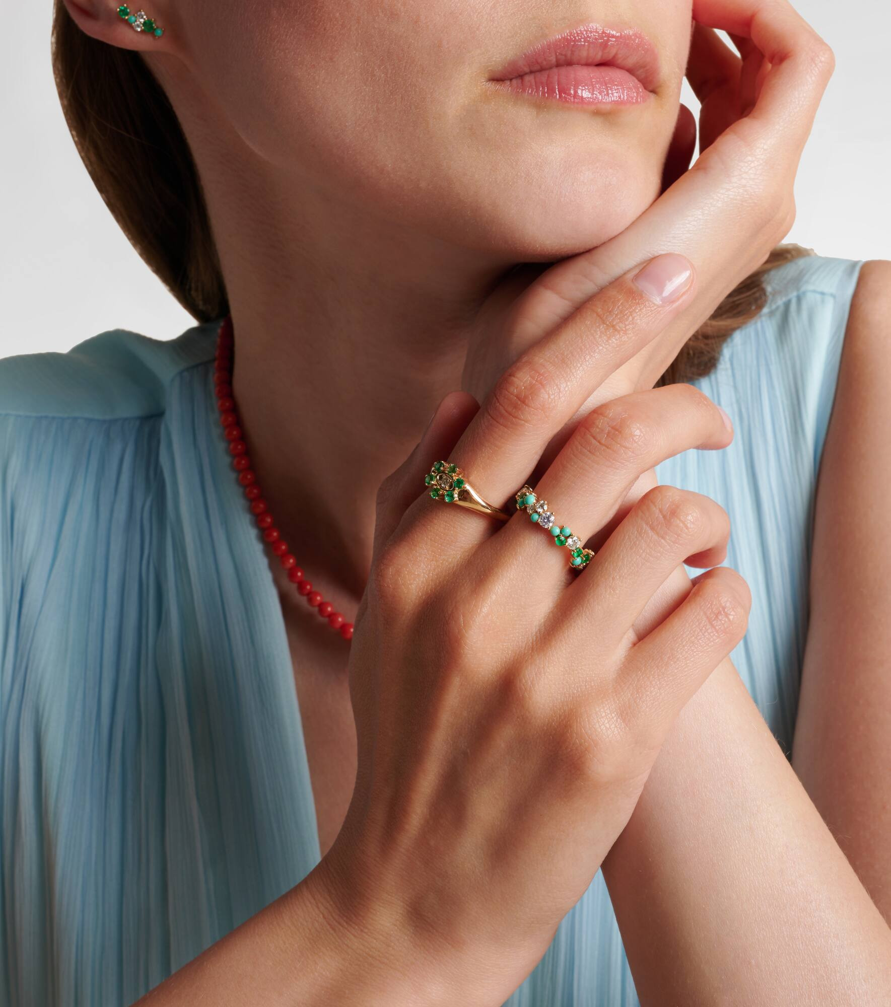 14kt gold signet ring with diamonds - 3