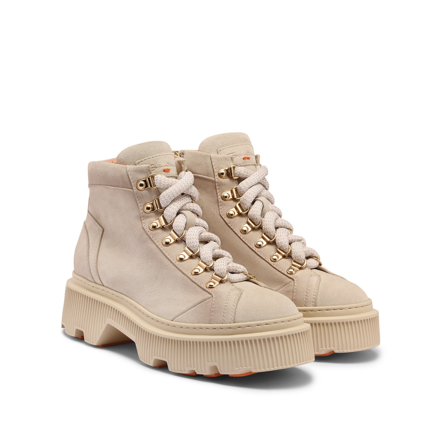 Women's beige suede hiking boot - 3