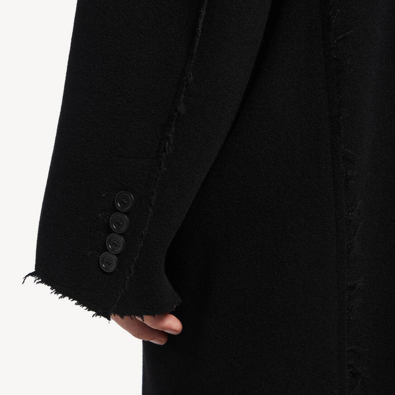 Men's Raw Edge Coat in Black 6