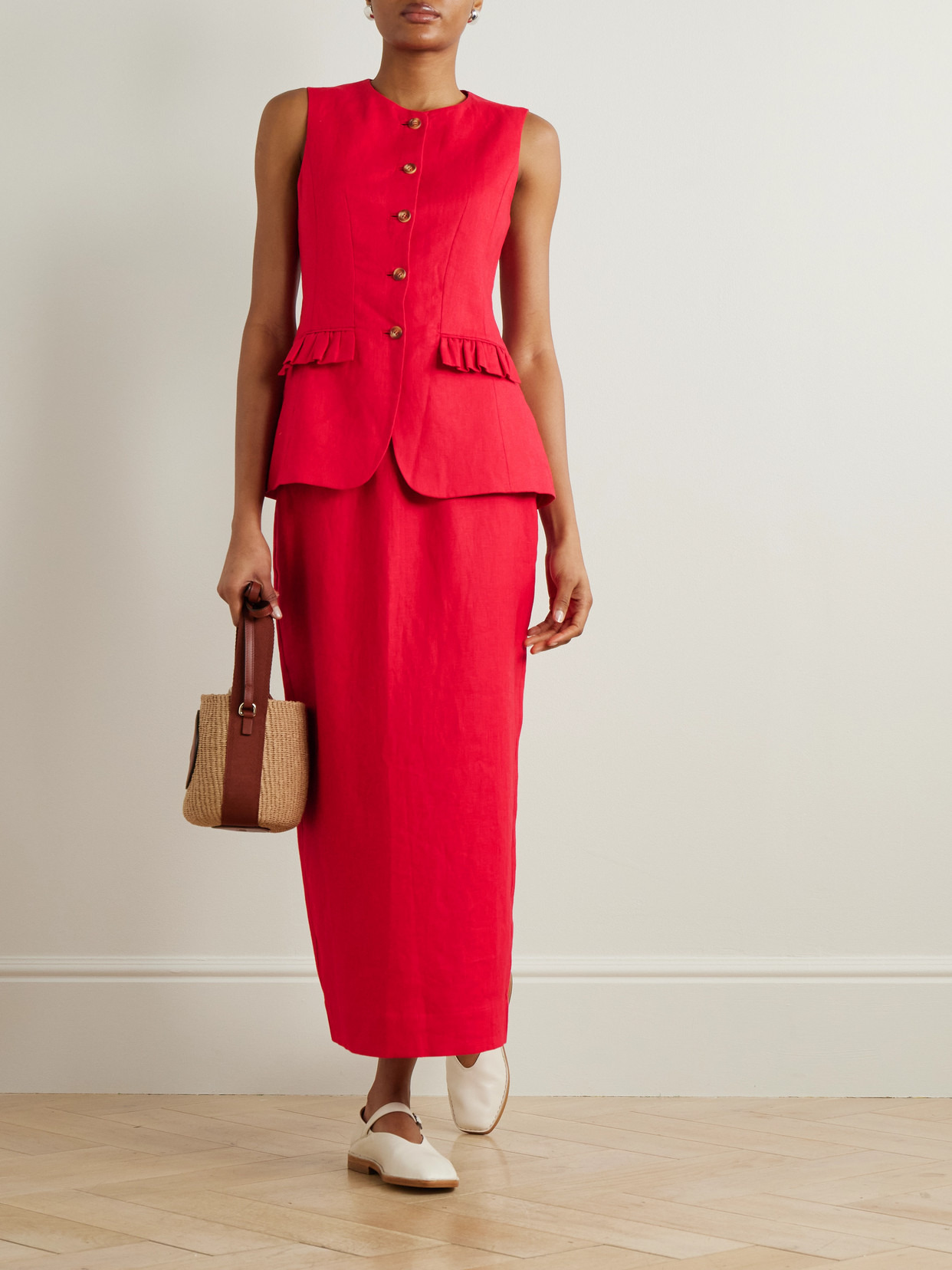 Matilda Ruffled Linen Vest - 2