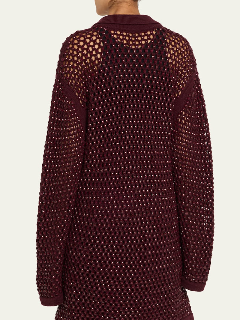 Embellished Open Knit Cardigan Coat 3