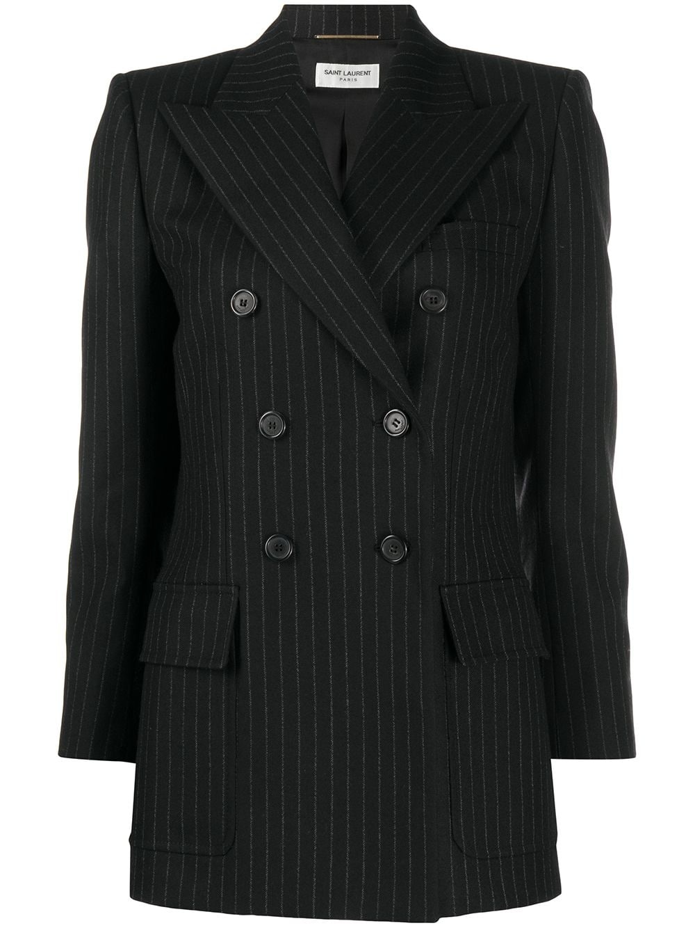 pinstriped double-breasted blazer - 1