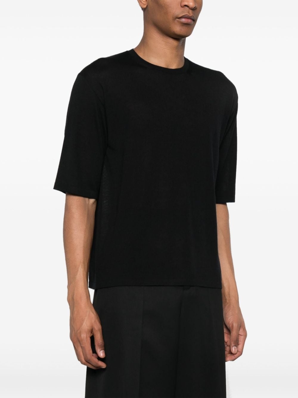 straight-hem knitted T-shirt - 3