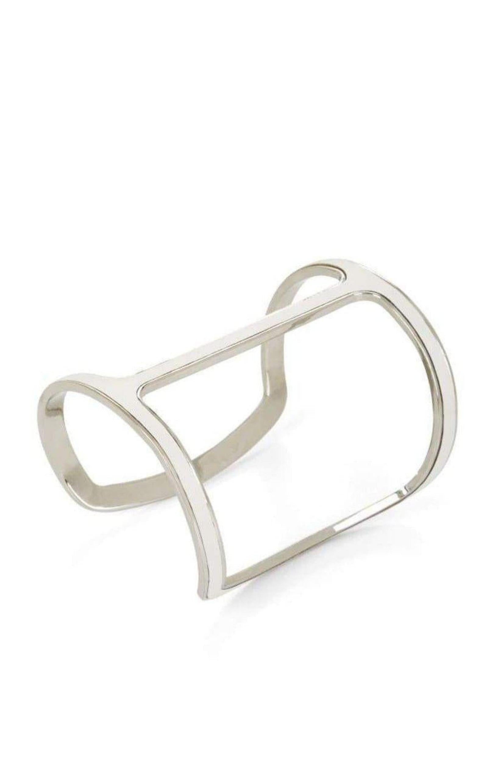 BCBGMAXAZRIA - Faux-leather Covered Cutout Cuff Bracelet - 2