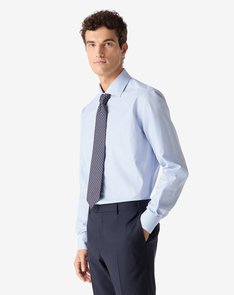 CORNELIANI Cotton shirt with light Blue and white stripes outlook