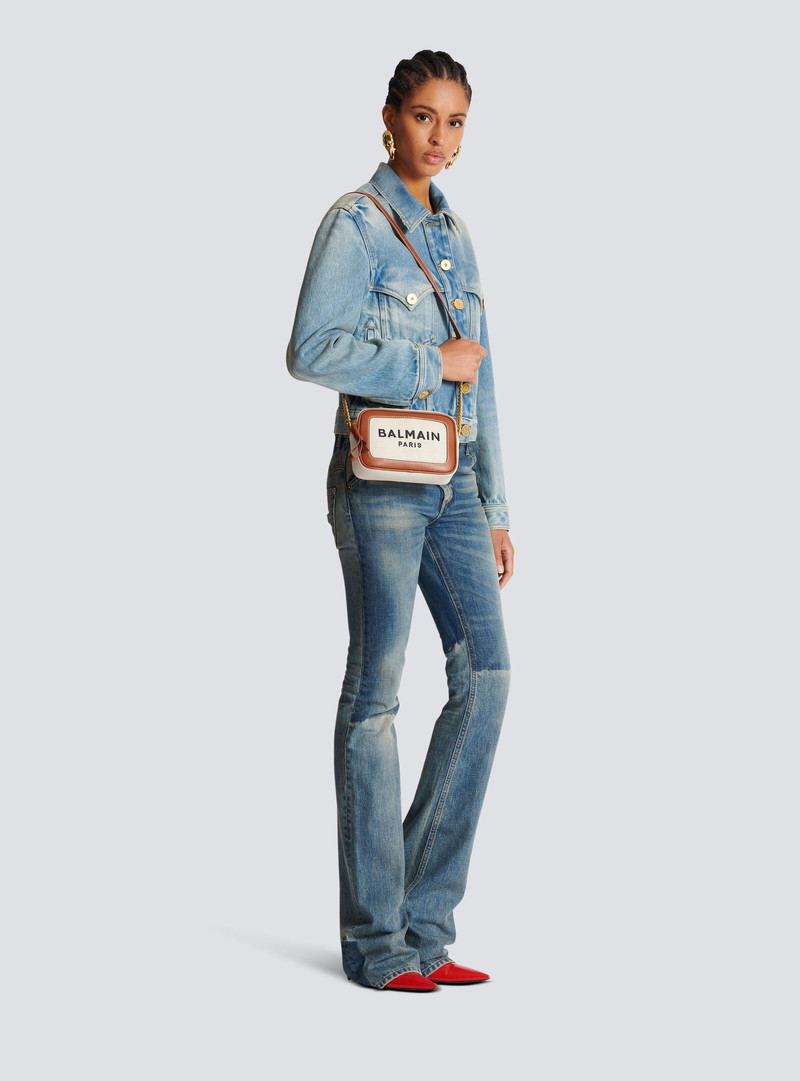 Balmain B-Army canvas and leather clutch outlook