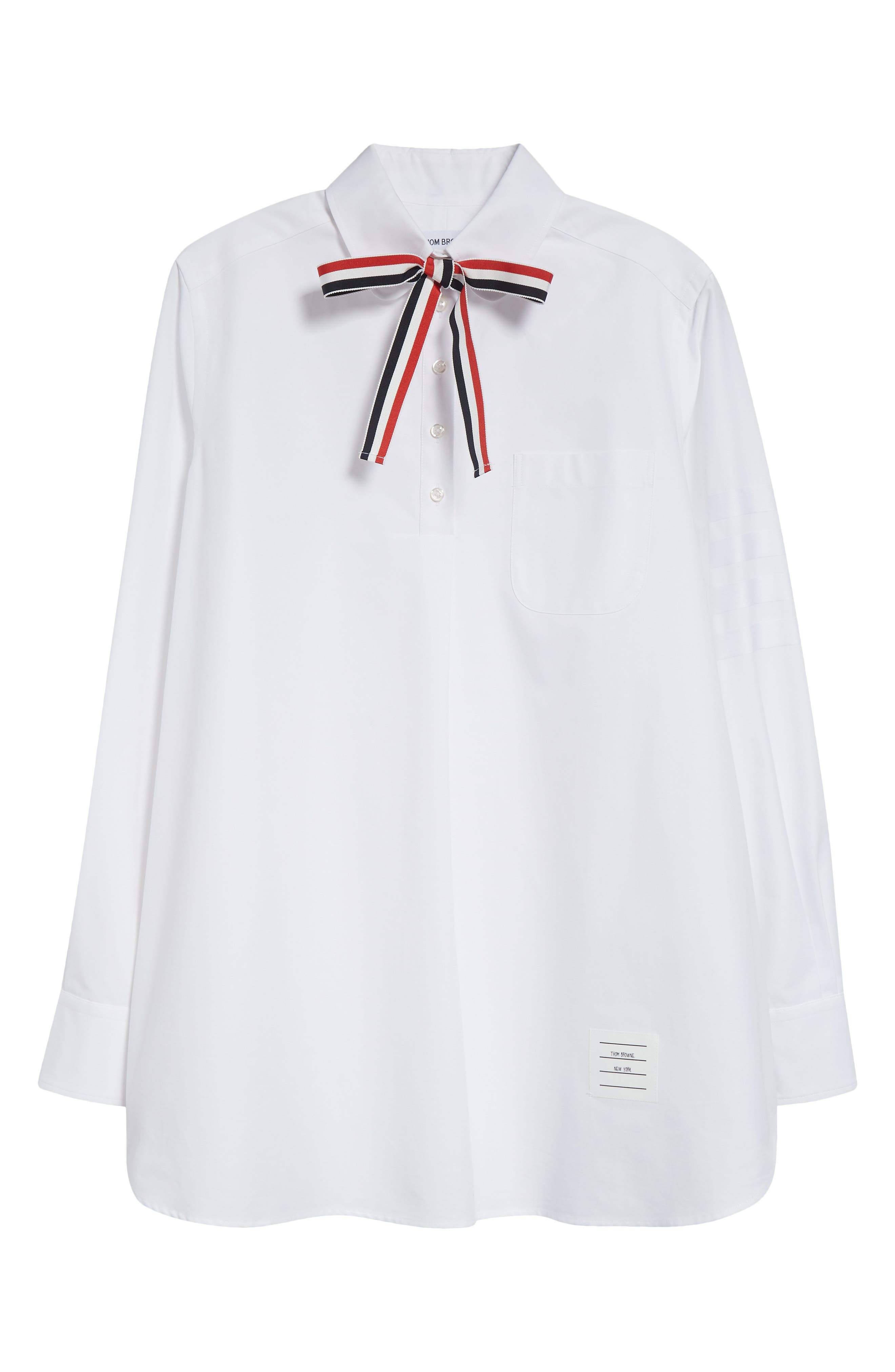 Thom Browne Bow Tie Cotton Oxford Shirt in White at Nordstrom - 8