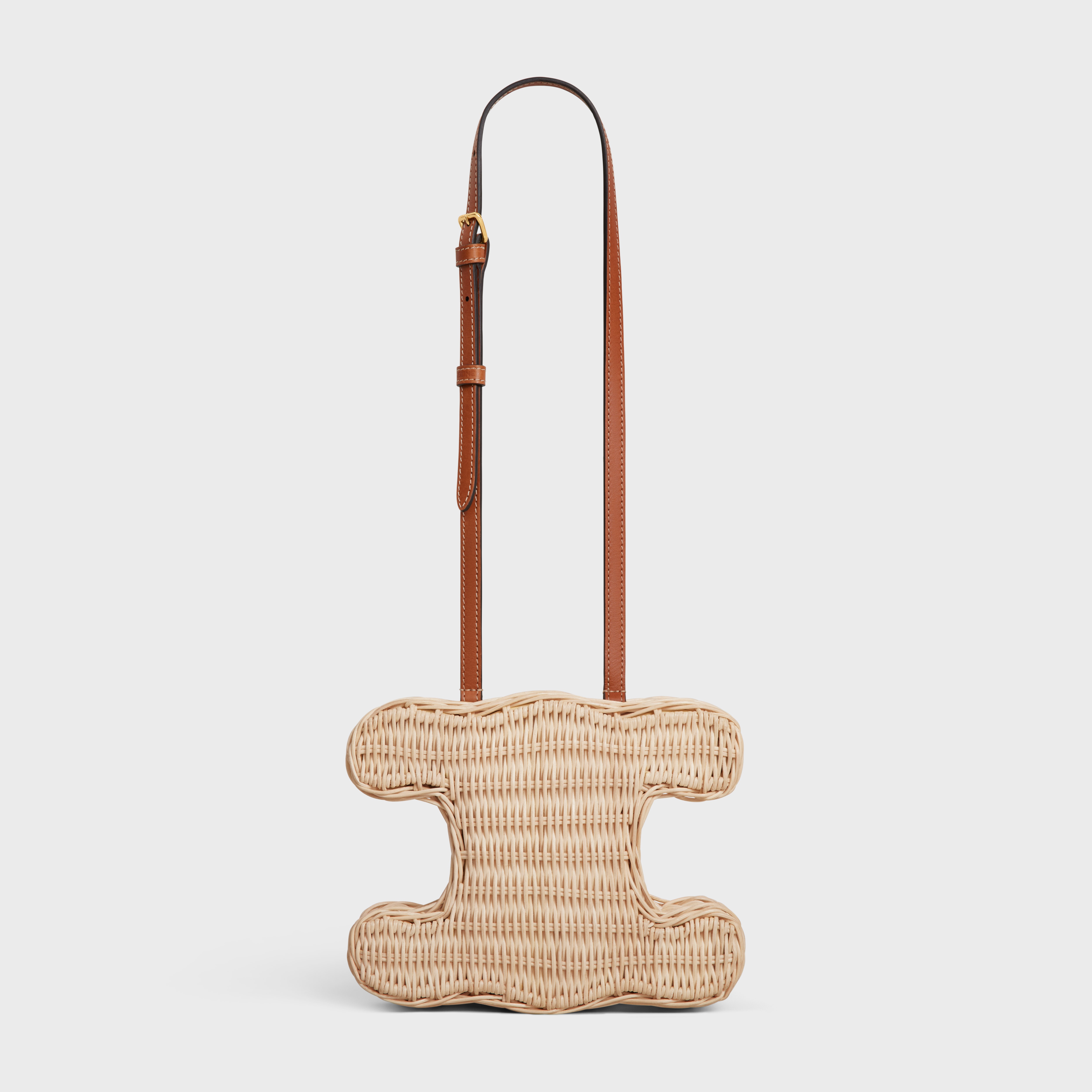 minaudière triomphe in WICKER AND NATURAL CALFSKIN - 5