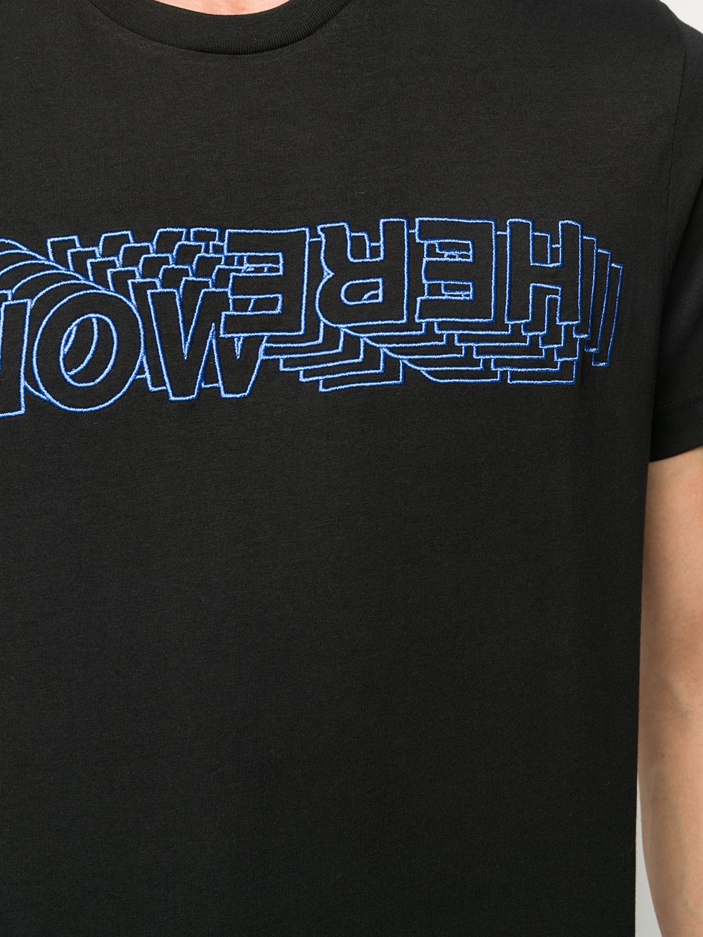 Nowhere embroidery T-shirt  - 5