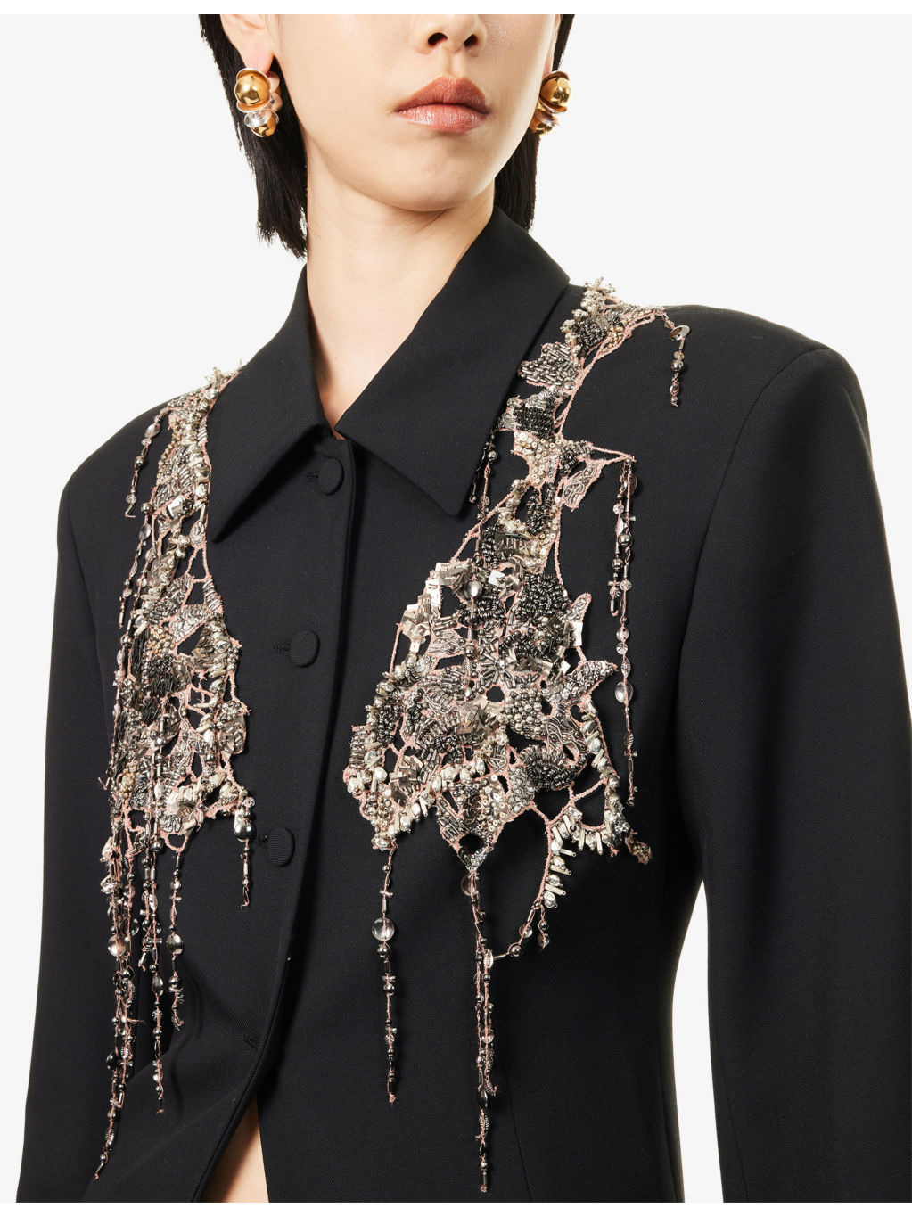 Embellished Slim-Fit Wool-Blend Jacket - 5