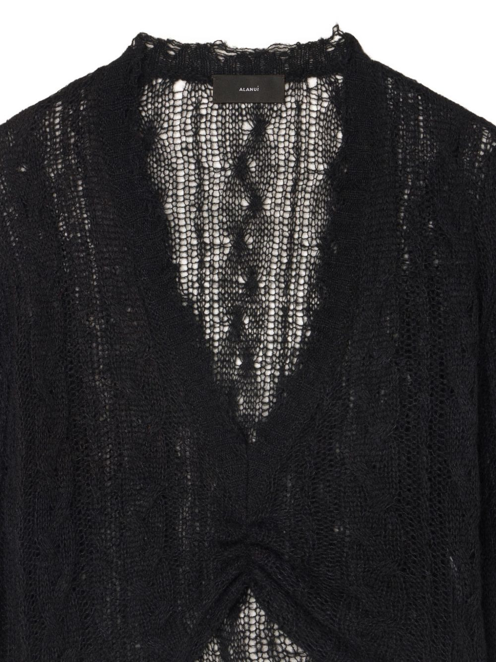 V-neck frayed-edge sweater - 5