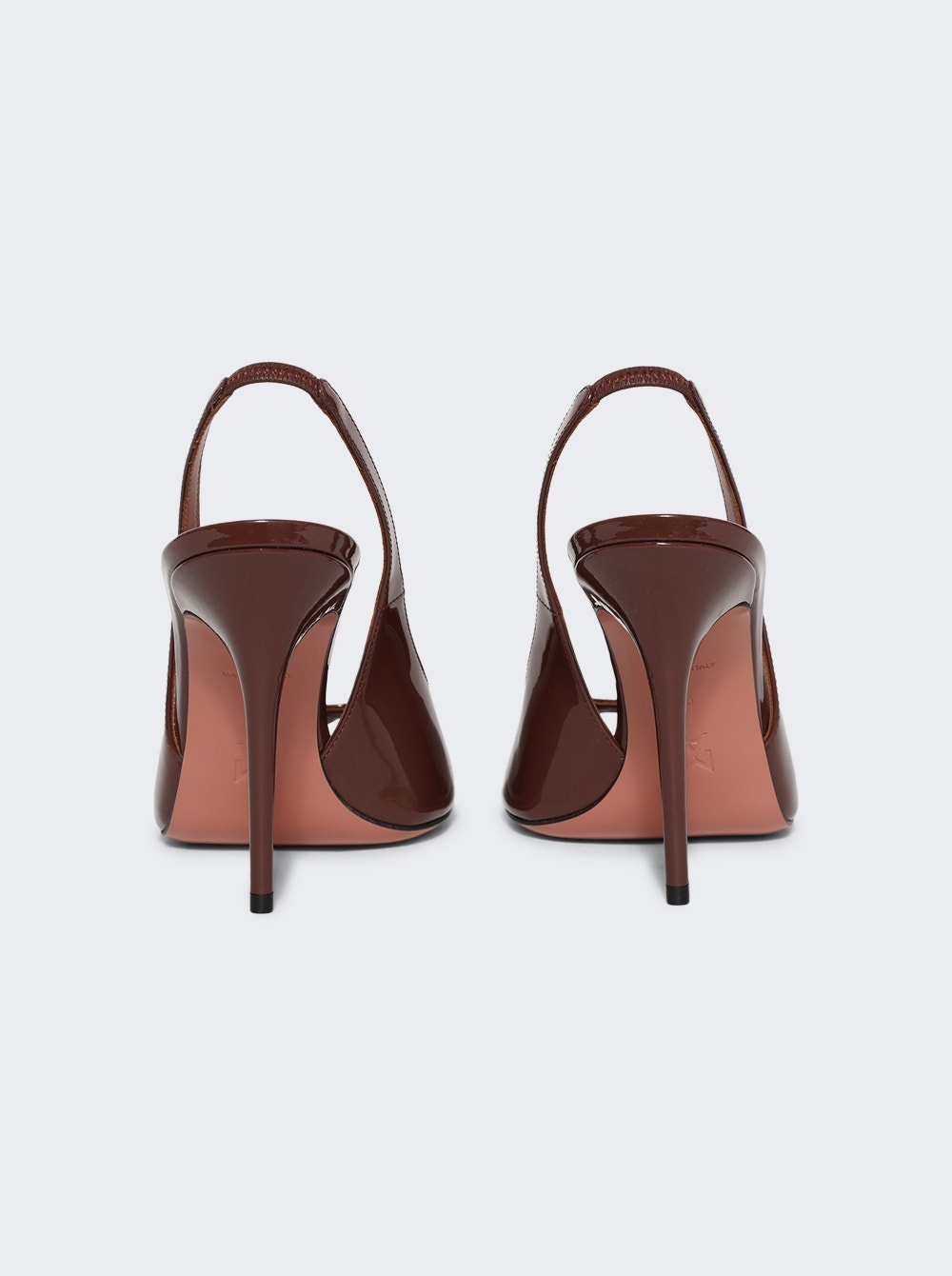 Kristina Sling Peep Toe Pumps Patent Chocolate - 4