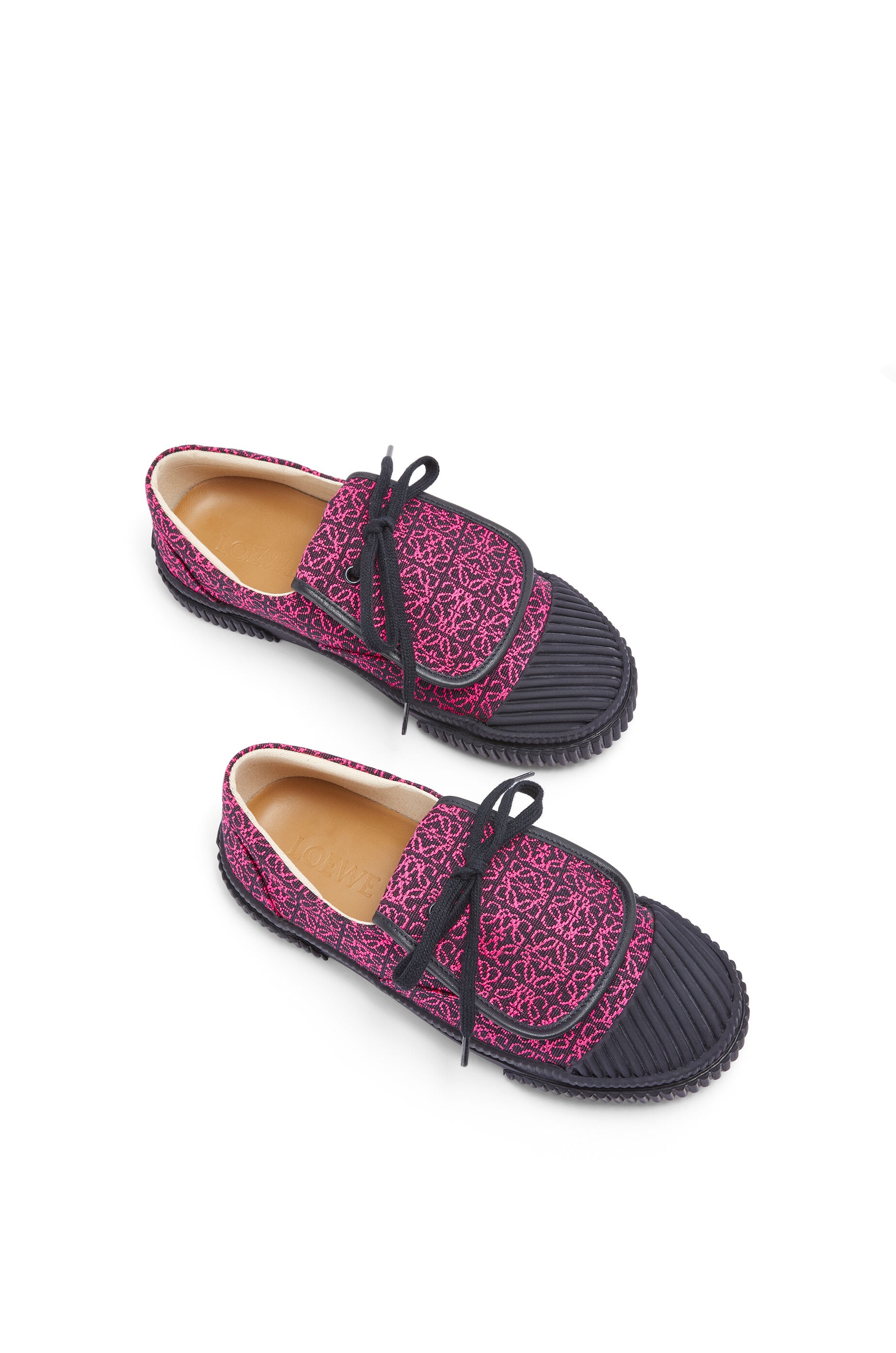 Flap sneaker in Anagram jacquard and calfskin - 3