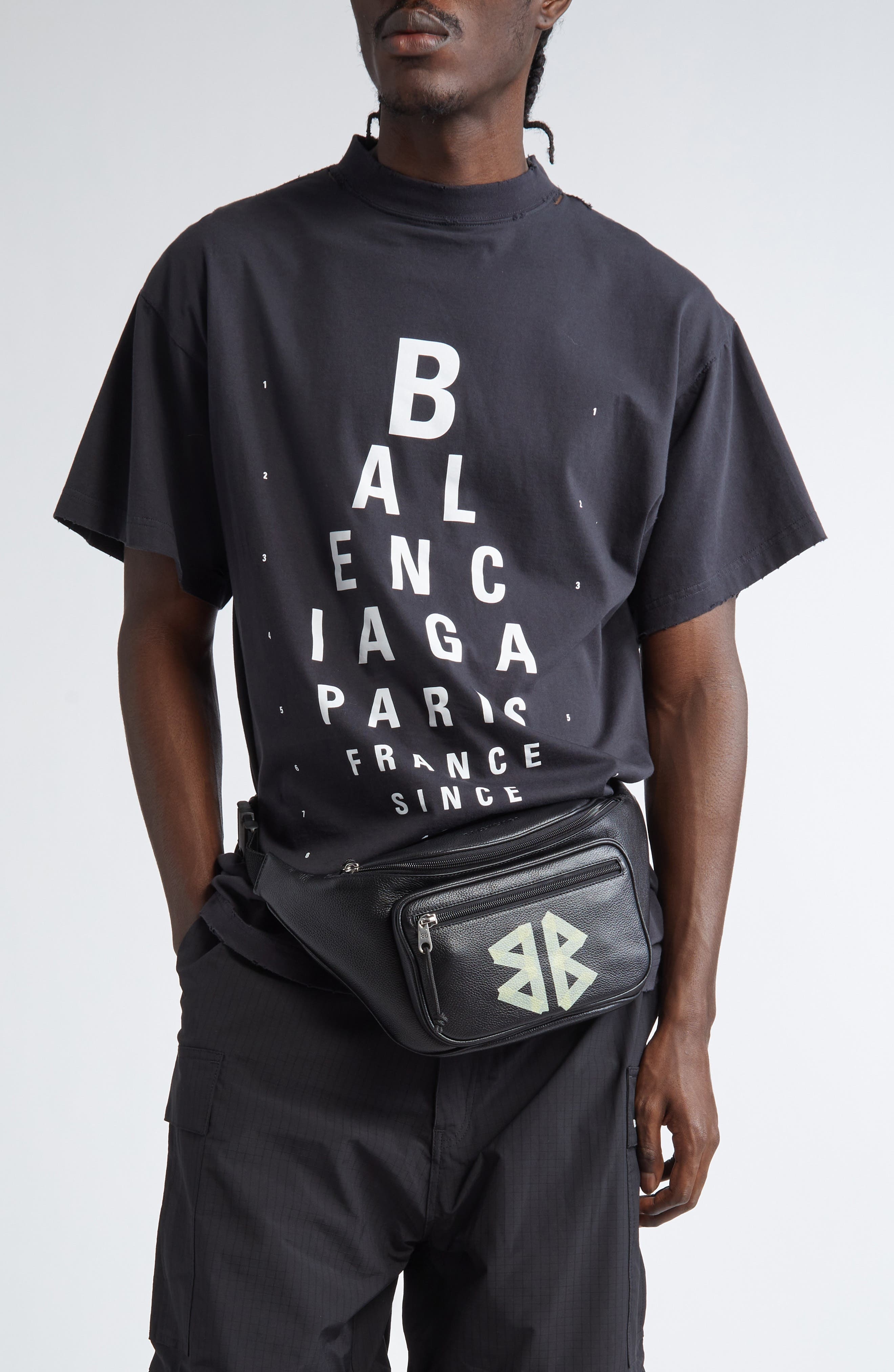 Balenciaga Signature Logo Square Fold Wallet in Black/Light Paper at Nordstrom - 3