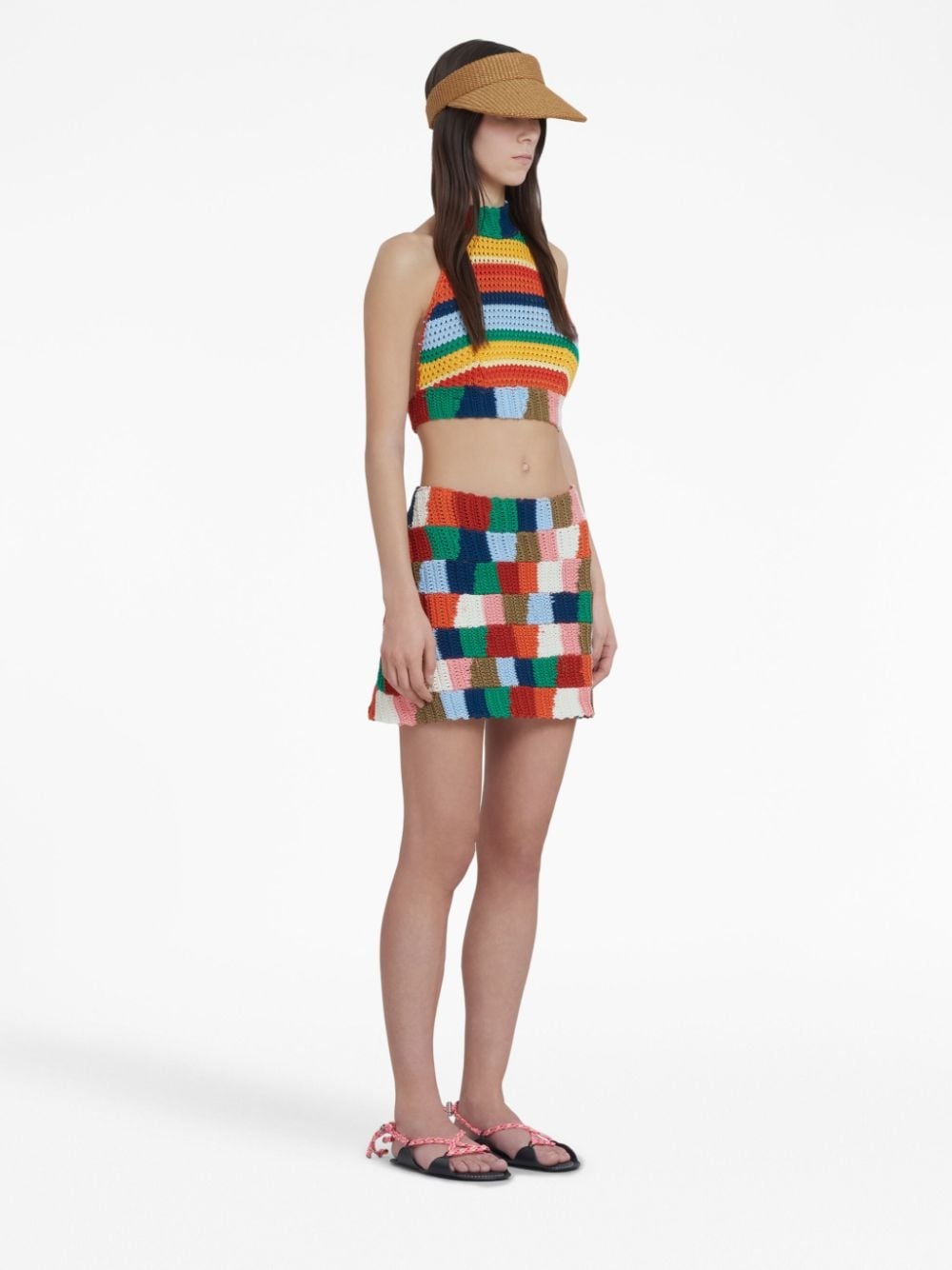 colour-block knitted skirt - 3