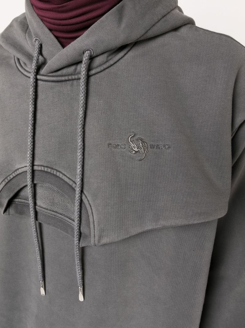 double-collar layered hoodie - 5