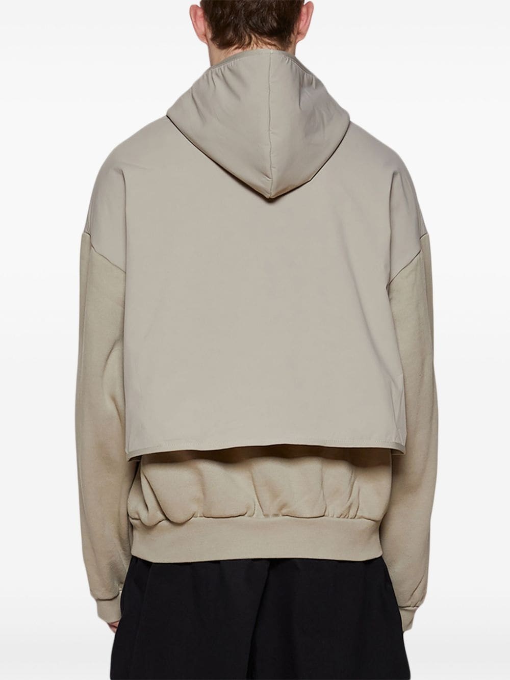 layered logo-print fleece hoodie - 5