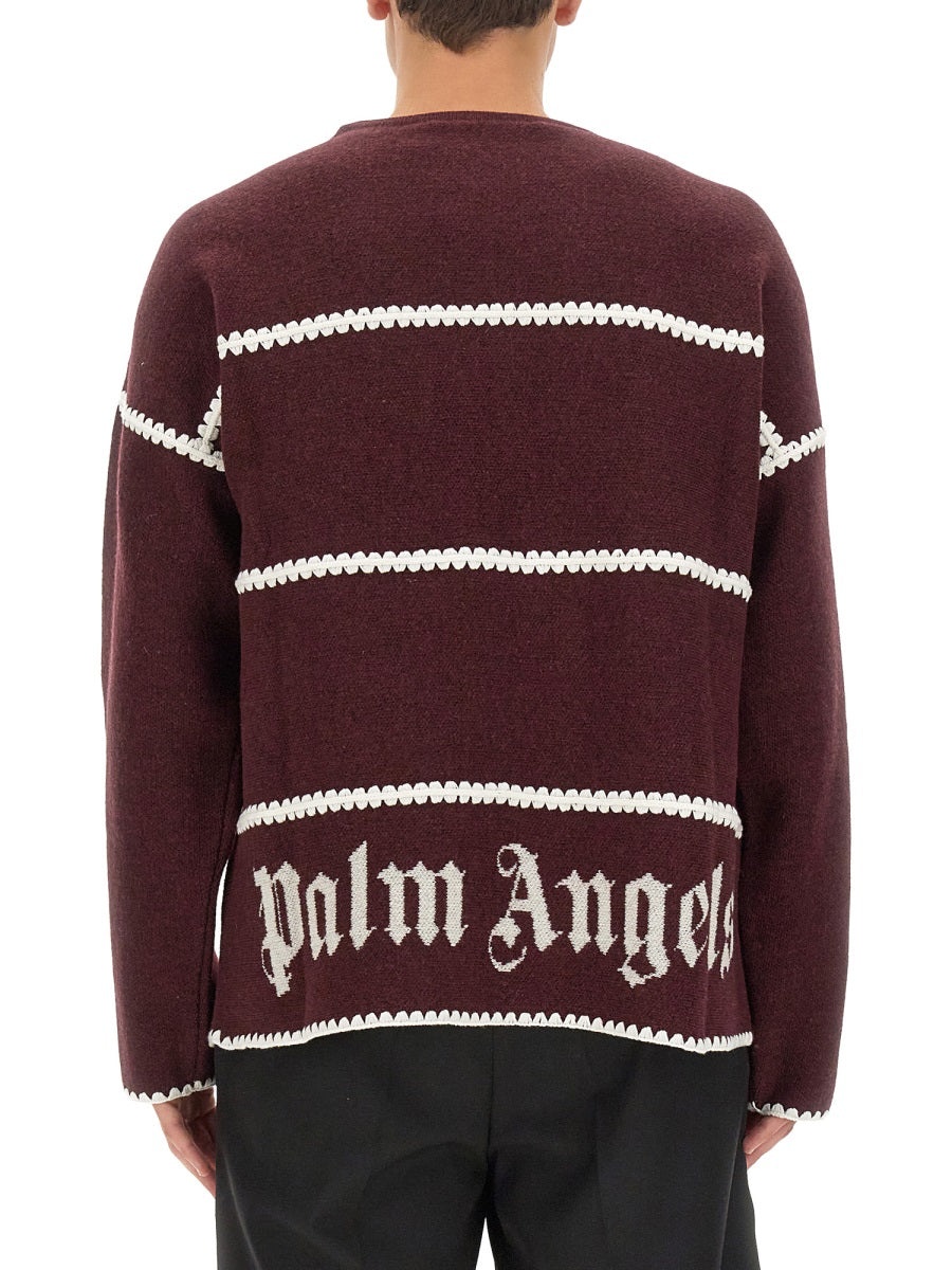 Palm Angels Men Monogram Striped Sweater - 3