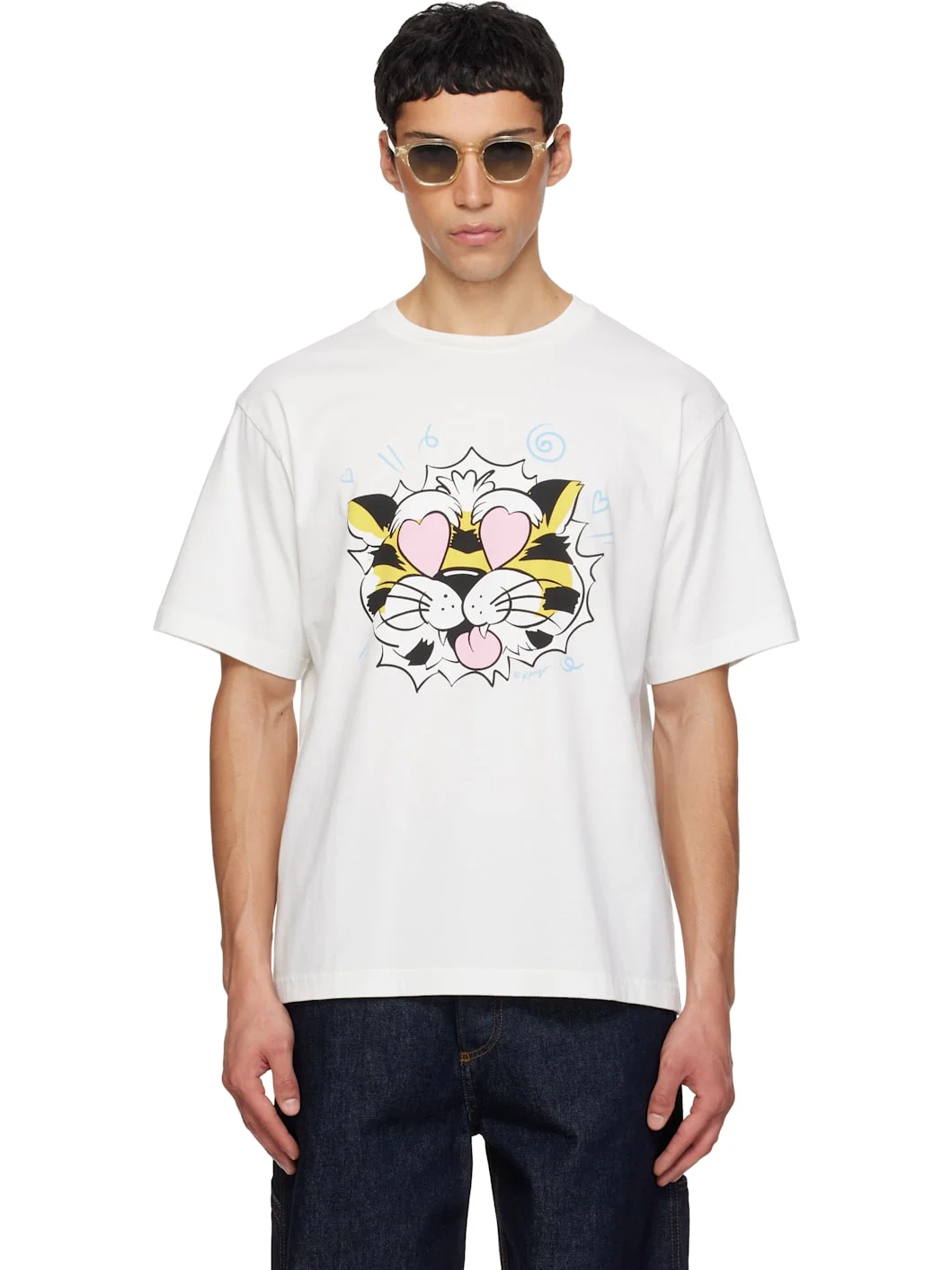 White Kenzo Paris 'KENZO Wild Tiger' Oversized T-shirt - 1