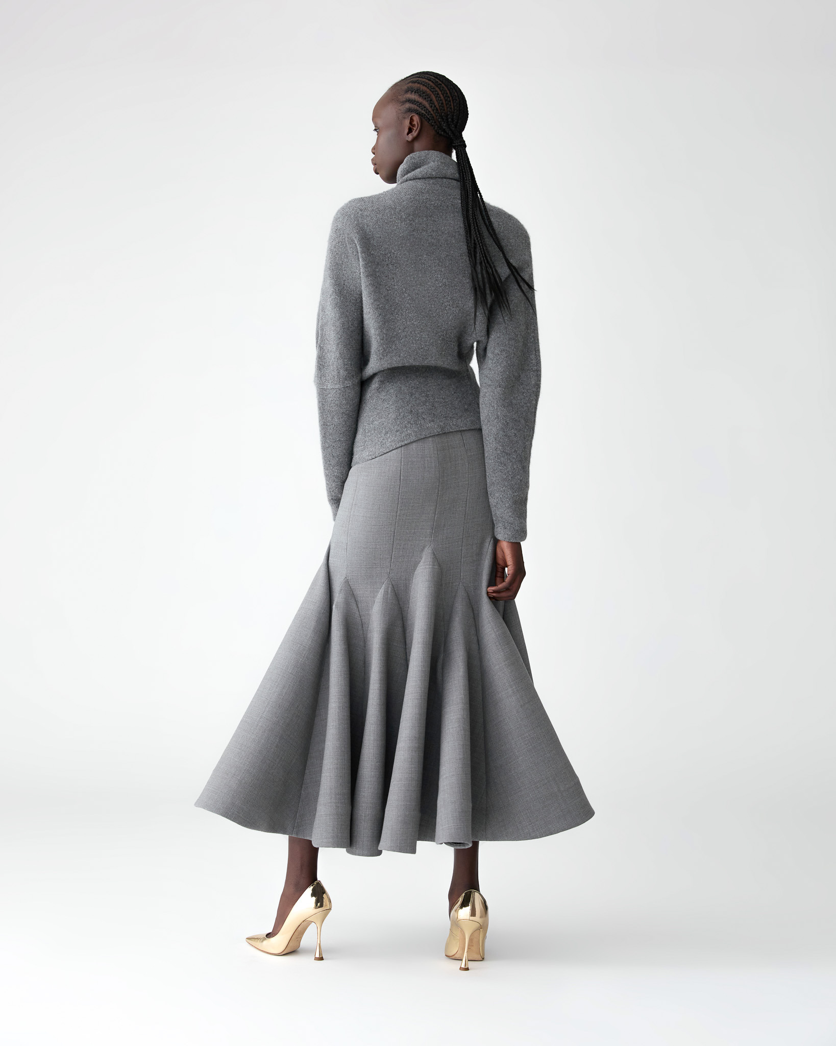 Midi Skirt with Godets - 3