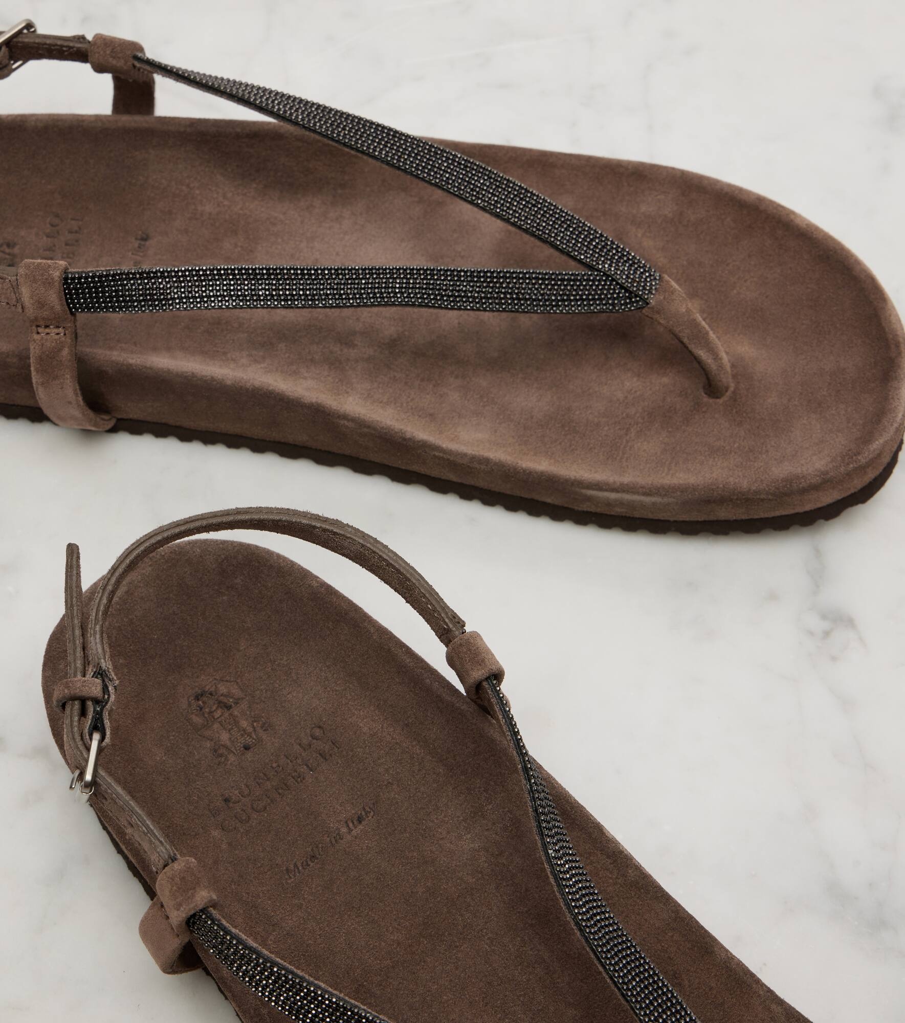 Monili suede thong sandals - 5