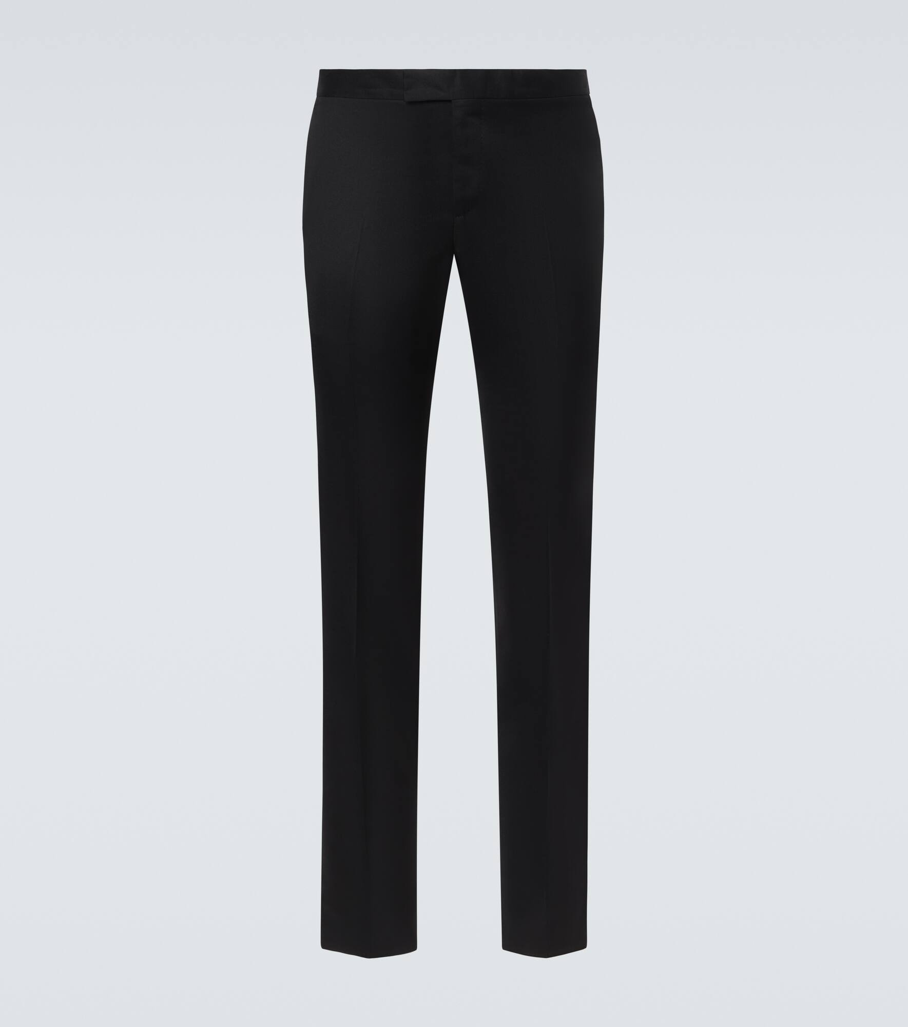 Single-pleated wool straight pants - 1