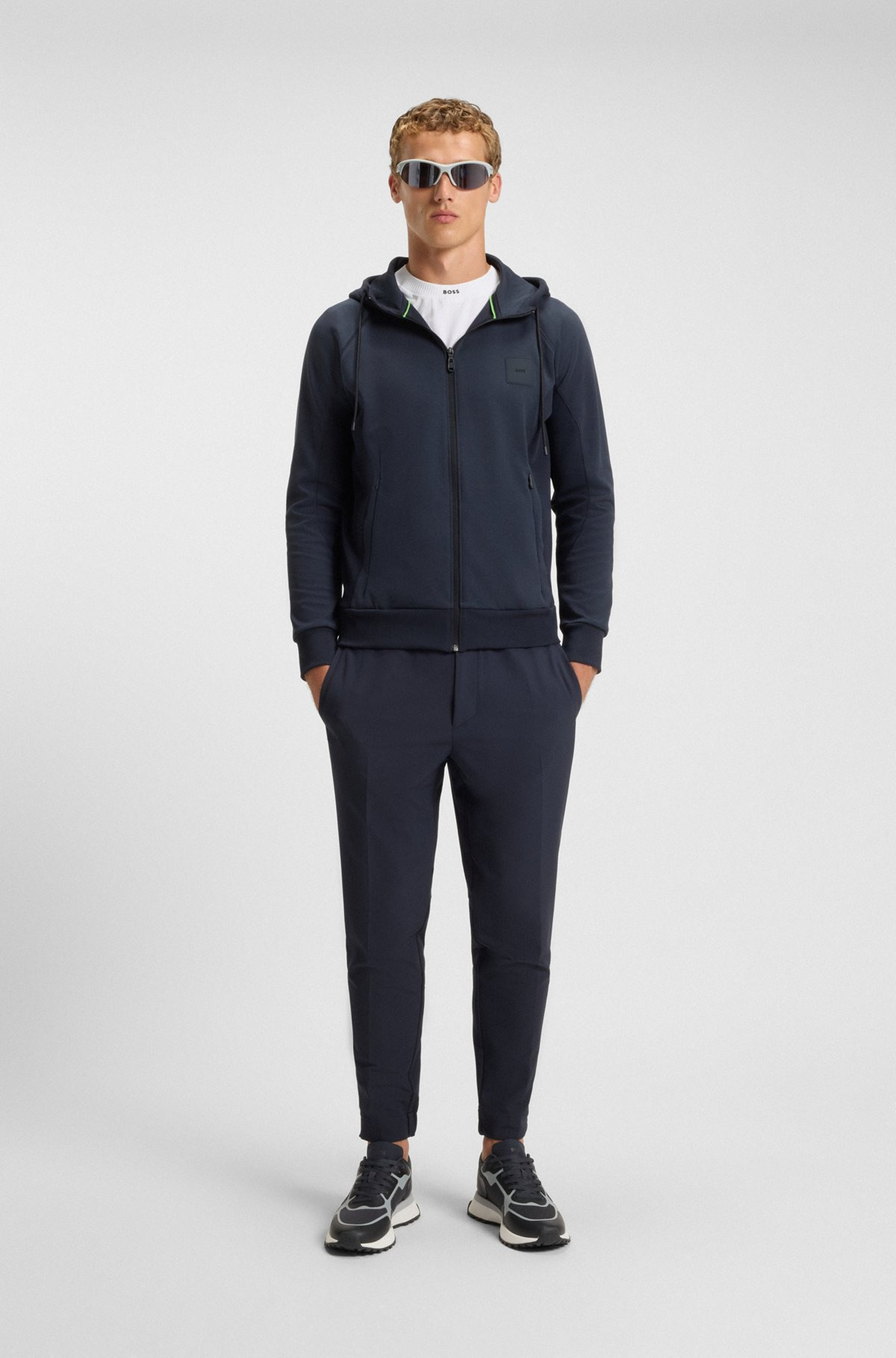 MIXED-MATERIAL TRAINERS WITH MESH DETAILS AND BRANDING - 3