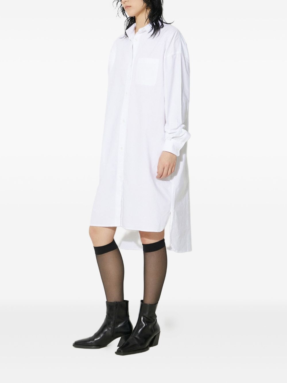 angels-embroidered midi shirt dress - 2