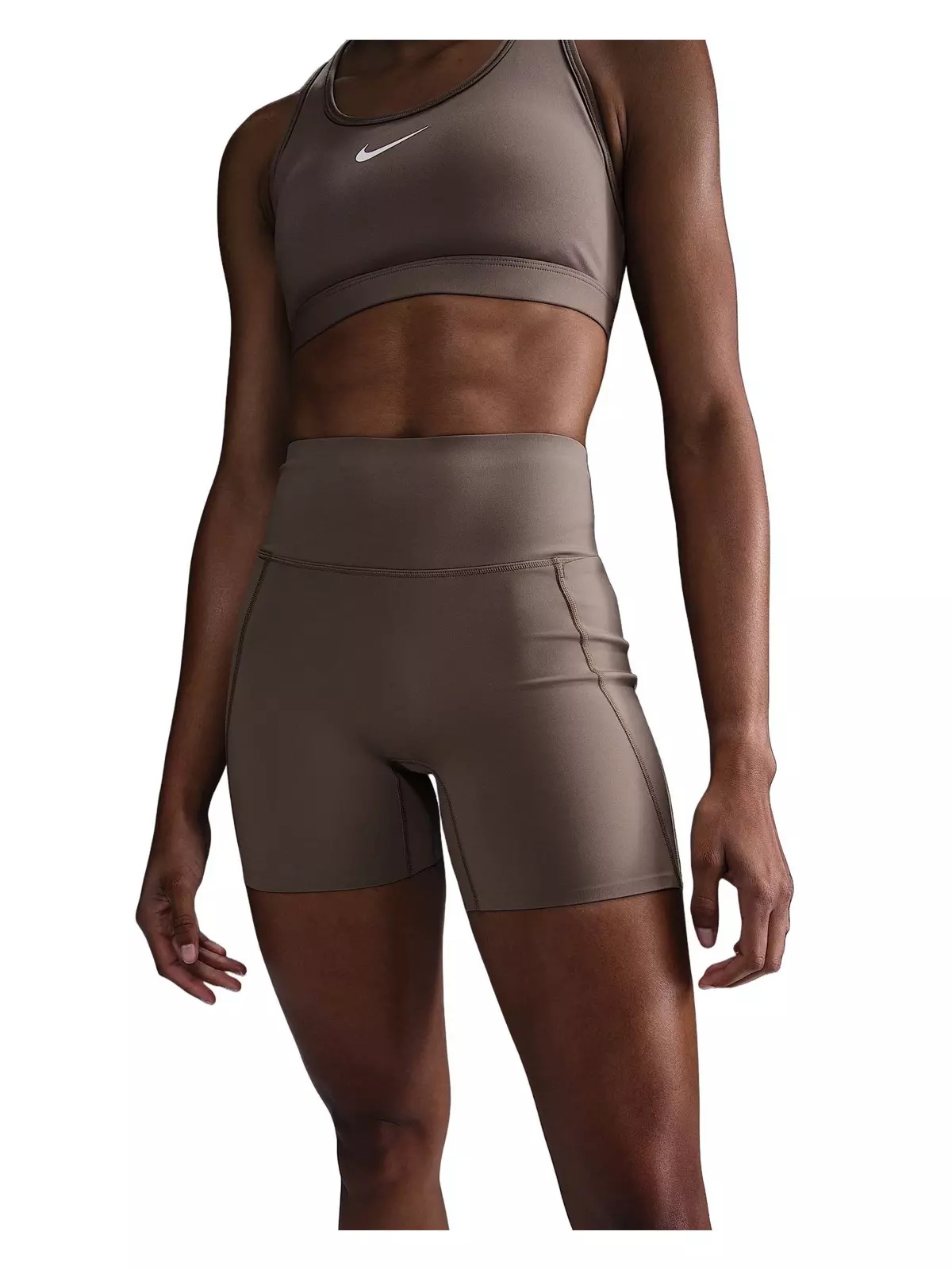 Women's Universa Med-Support High-Waisted 5" Biker Shorts w/Pocket -Brown - 1