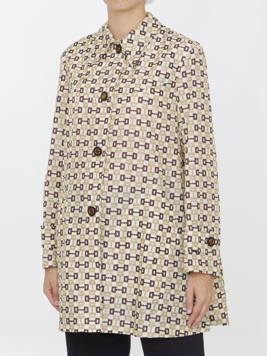 GUCCI GUCCI HORSEBIT PRINT NYLON COAT | baltini | REVERSIBLE