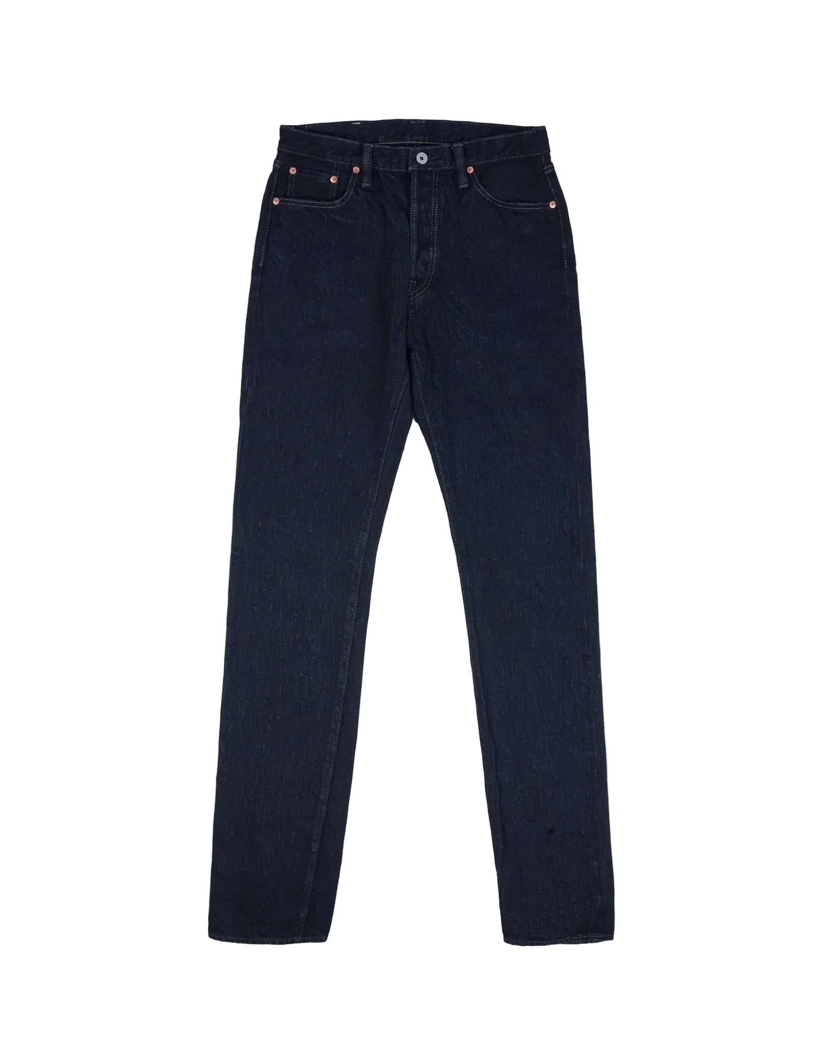 IH-888S-SLBod 16oz Slubby Selvedge Denim Relaxed Tapered Cut Indigo Overdyed Black - 1