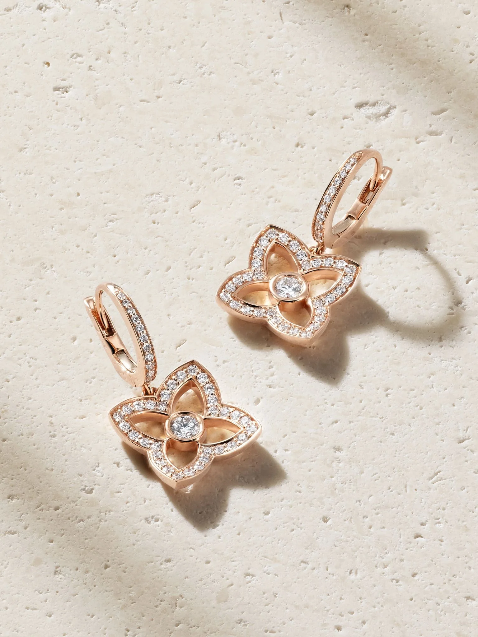 Lotus by DE BEERS 18-karat rose gold diamond earrings Rose gold - 1