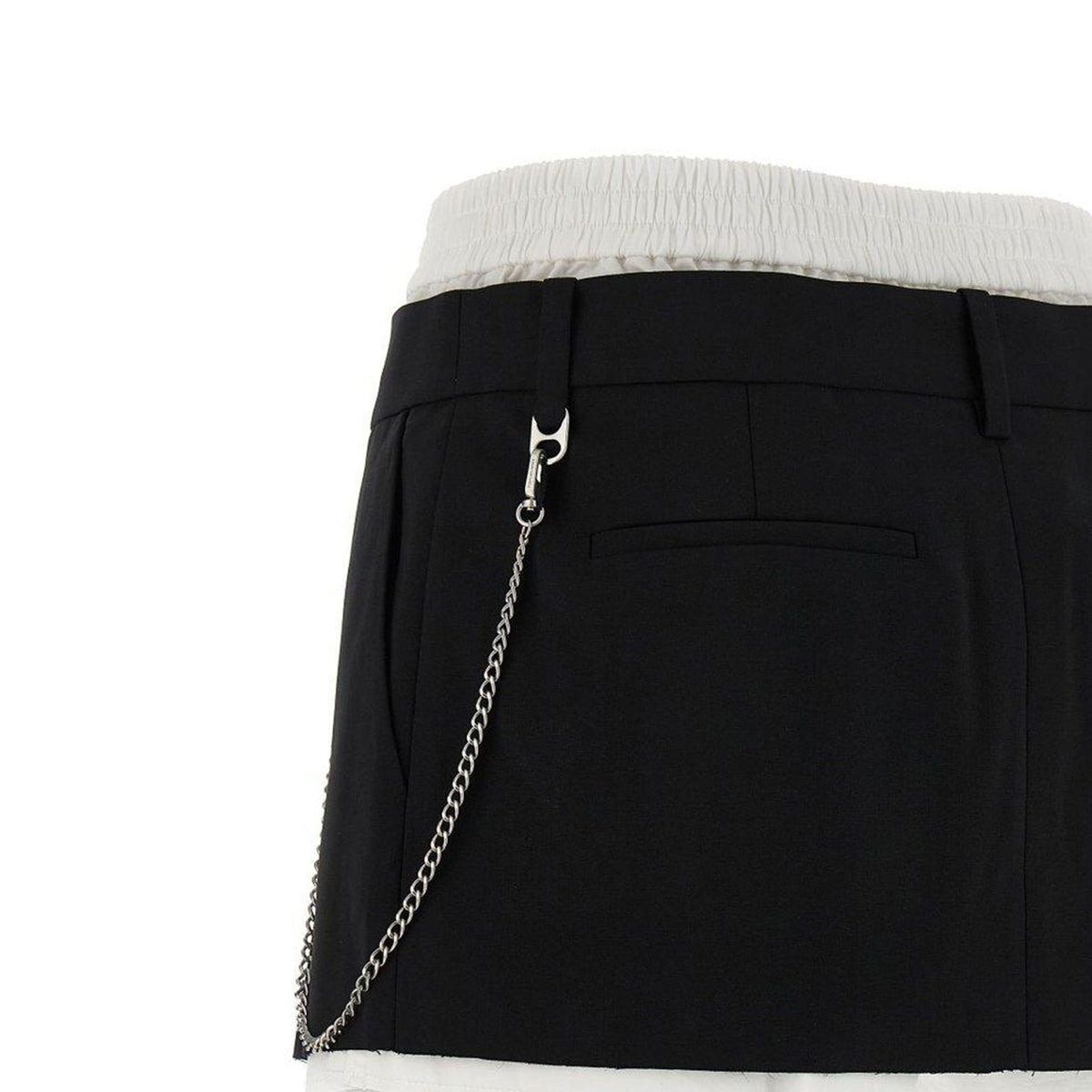 PRE-STYLED SKORT W/CHAIN (BLACK/WHITE) - 4