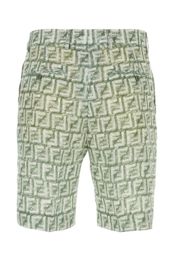 Fendi Man Printed Linen Bermuda Shorts - 2