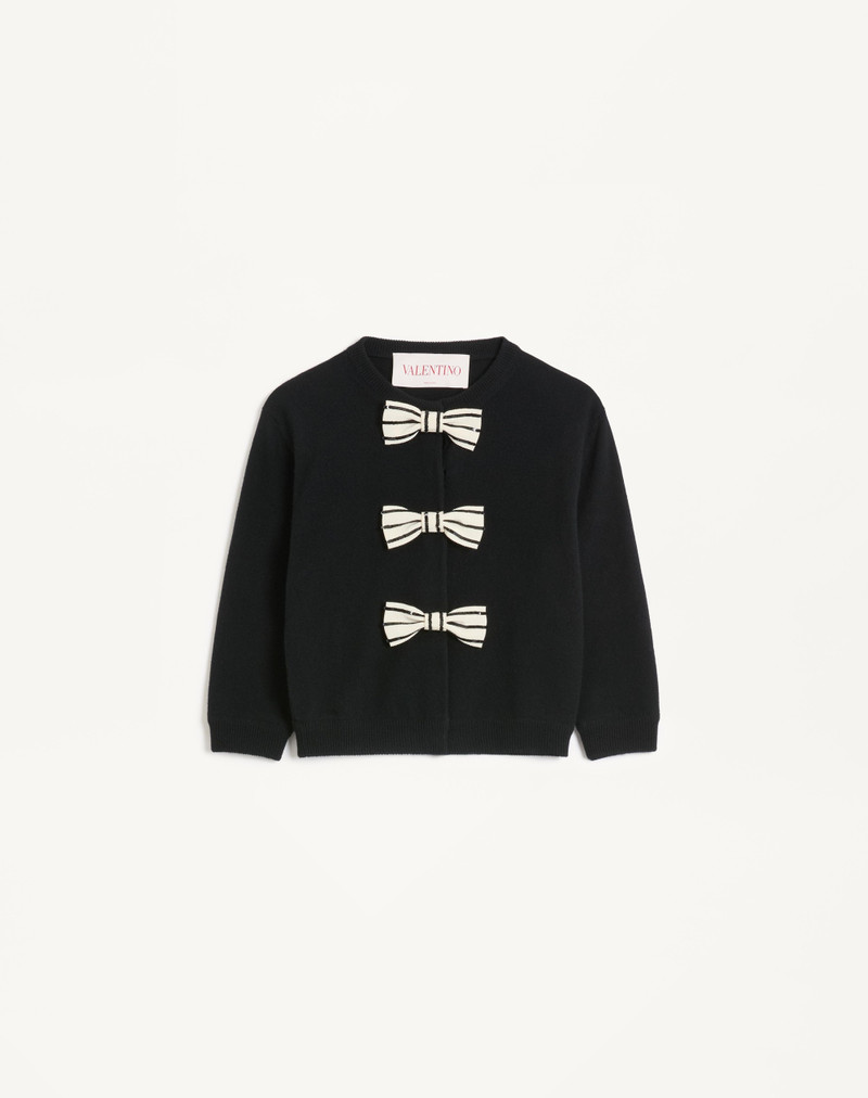 CARDIGAN WITH EMBROIDERED BOWS - 1