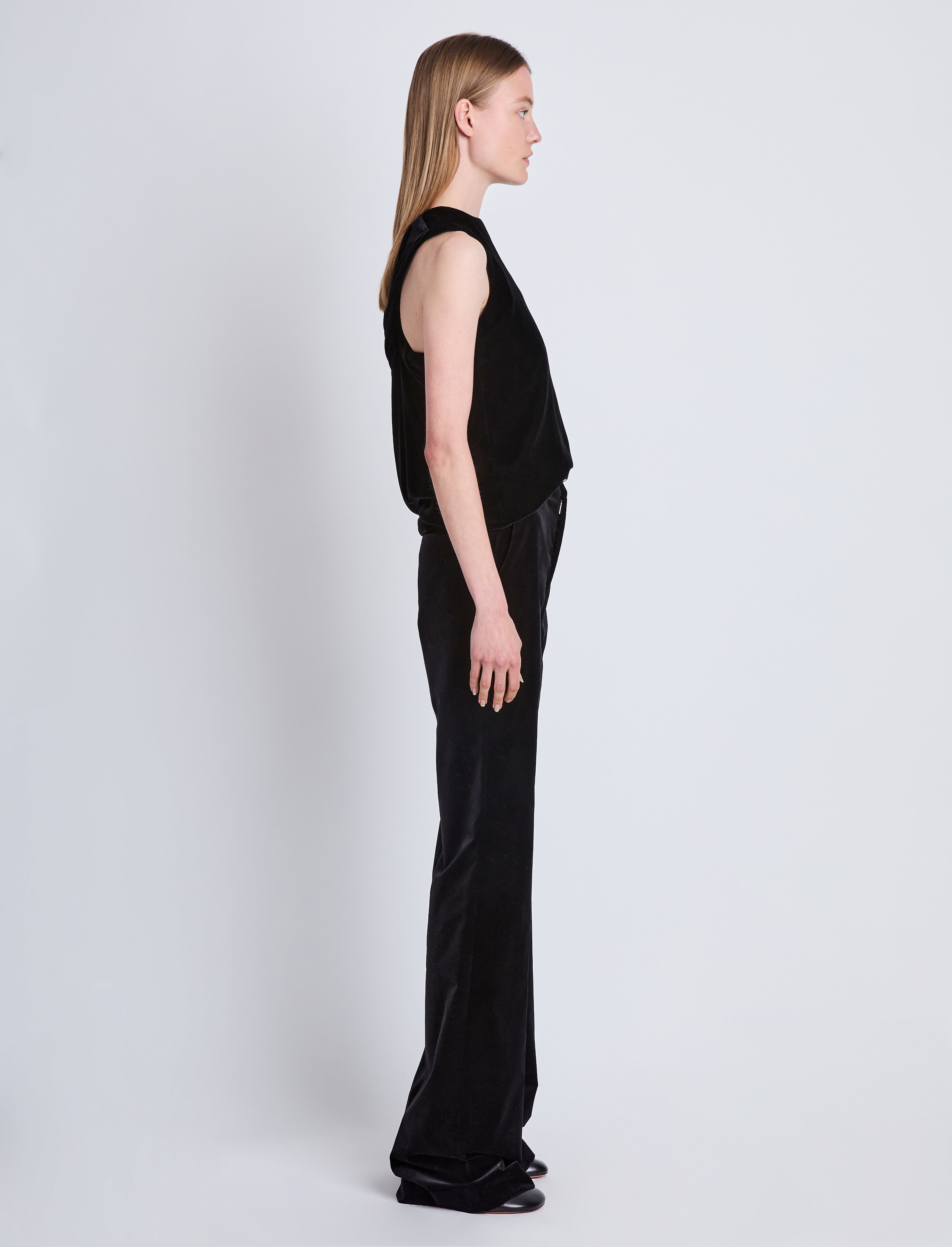 Marie Tuxedo Pant in Velvet Suiting - 3