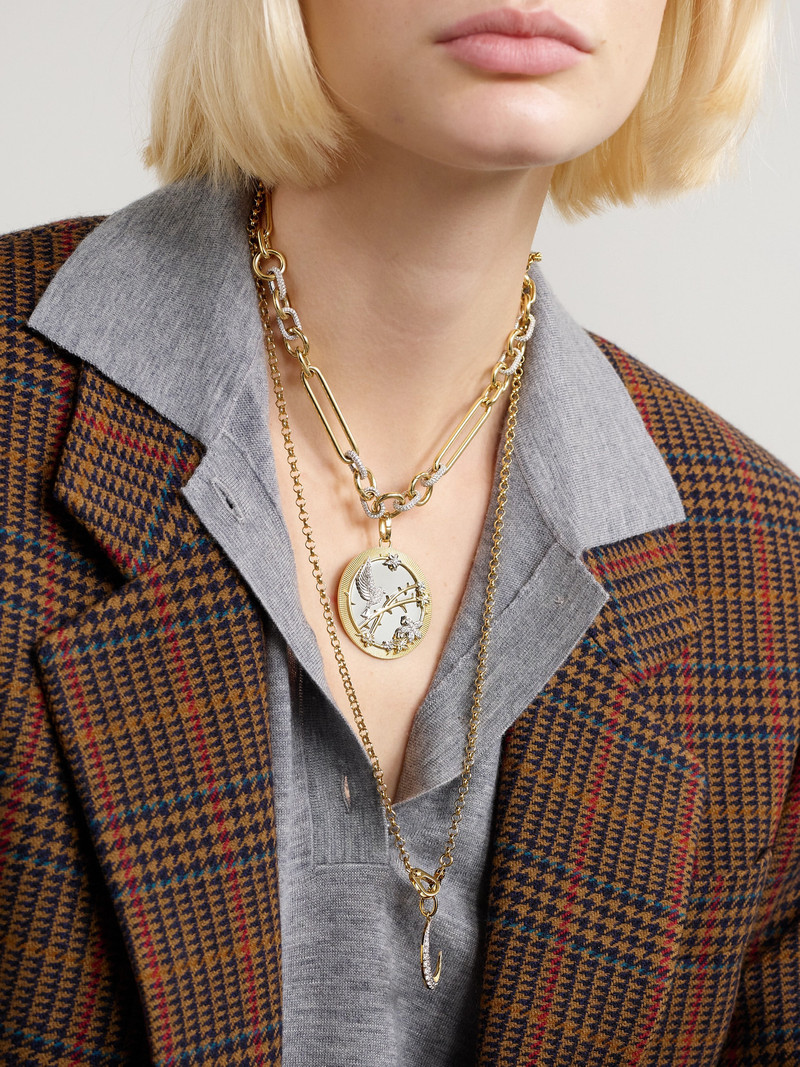 FOUNDRAE Resilience Mixed 18-karat Yellow And White Gold Diamond Necklace outlook