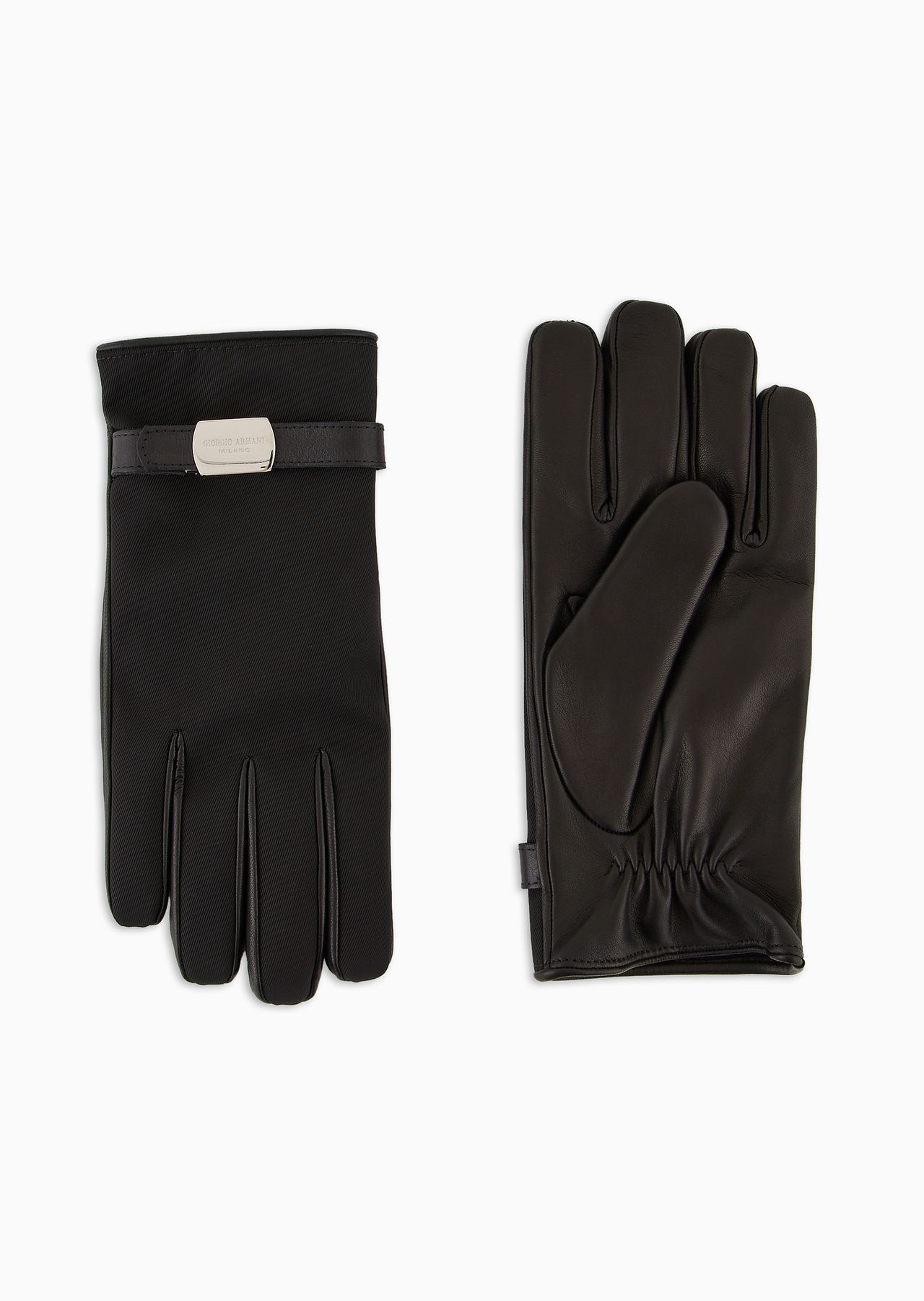 Nappa-leather and technical-fabric gloves - 1