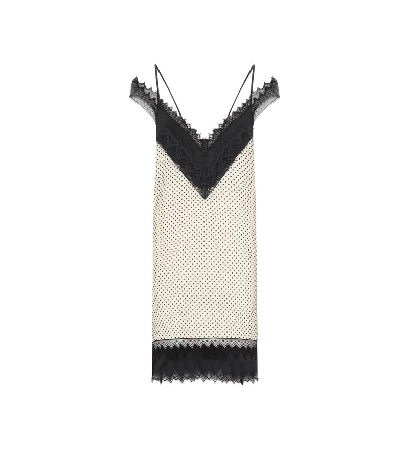 LACE-ENCRUSTED CAMISOLE MINI COCKTAIL DRESS 1