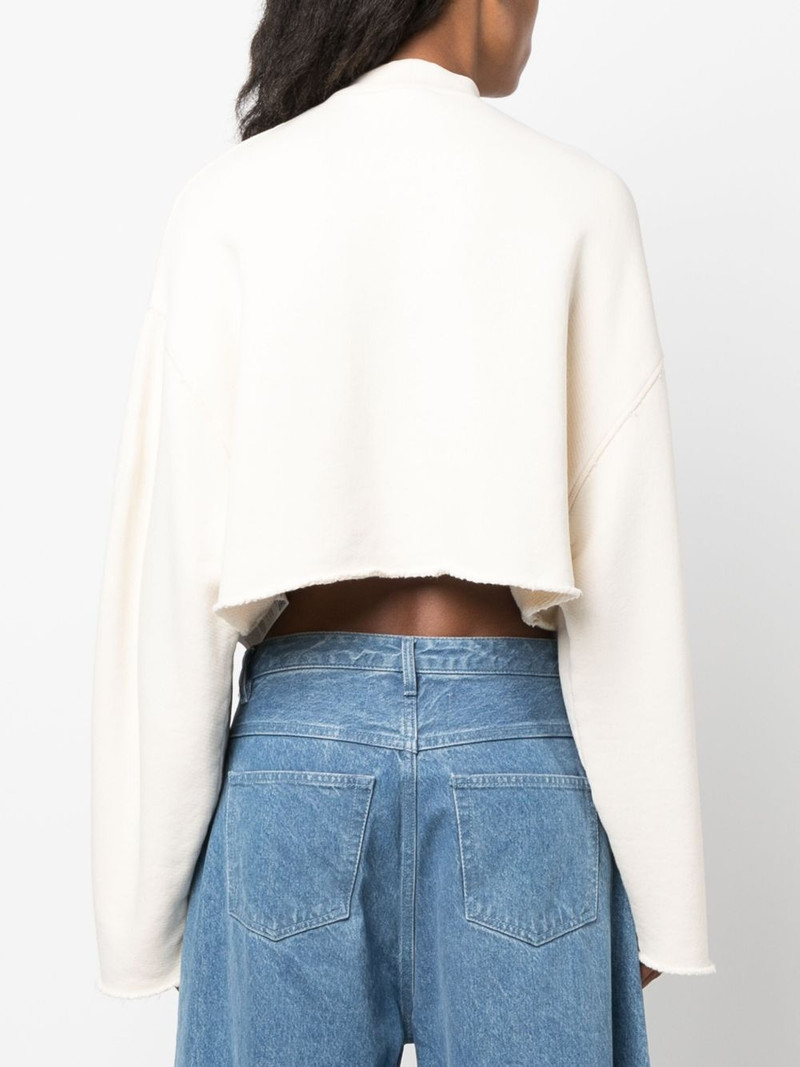 logo-embroidered cropped sweatshirt 4