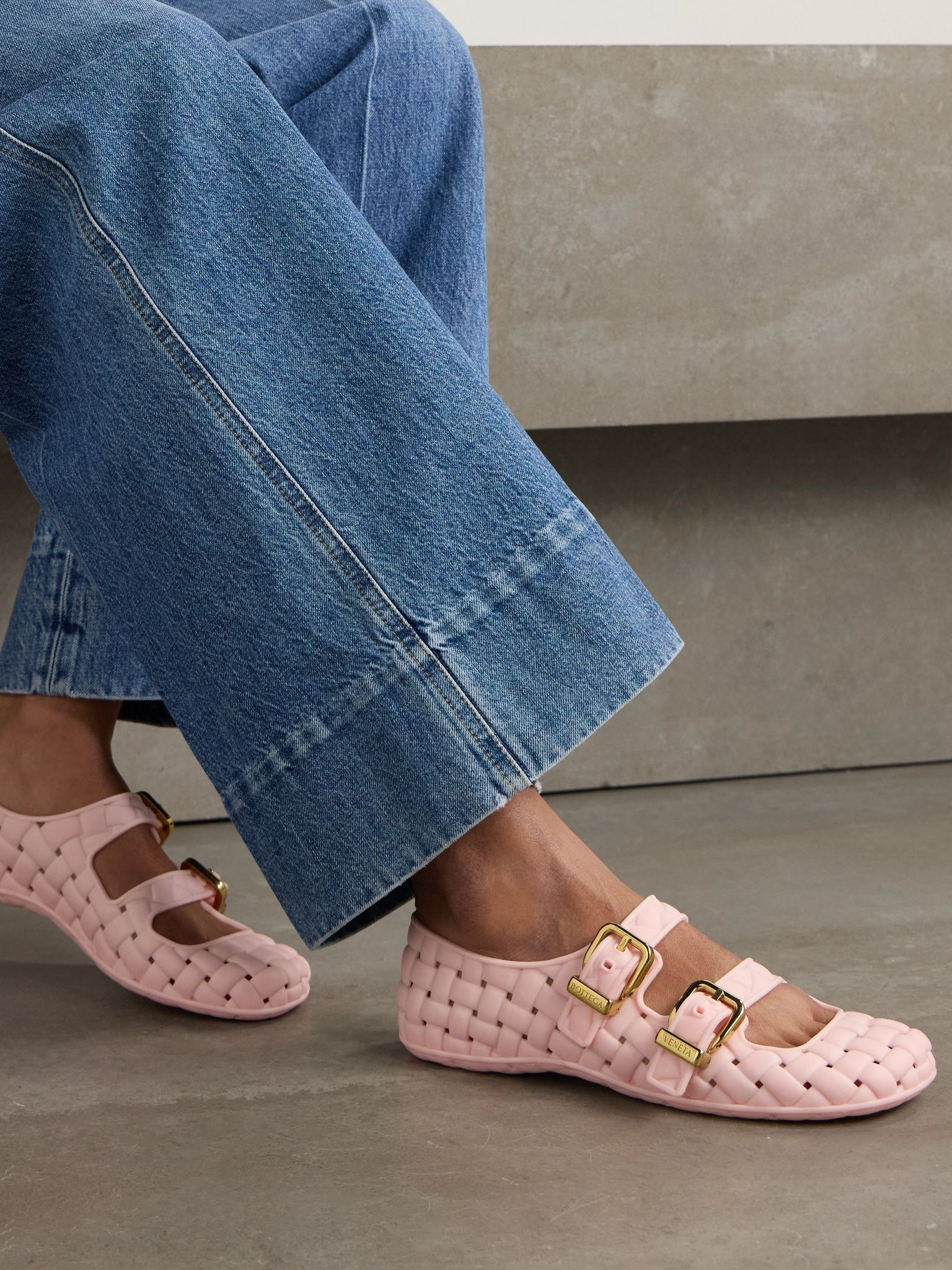 Amy intrecciato rubber Mary Jane flats Bright pink - 2