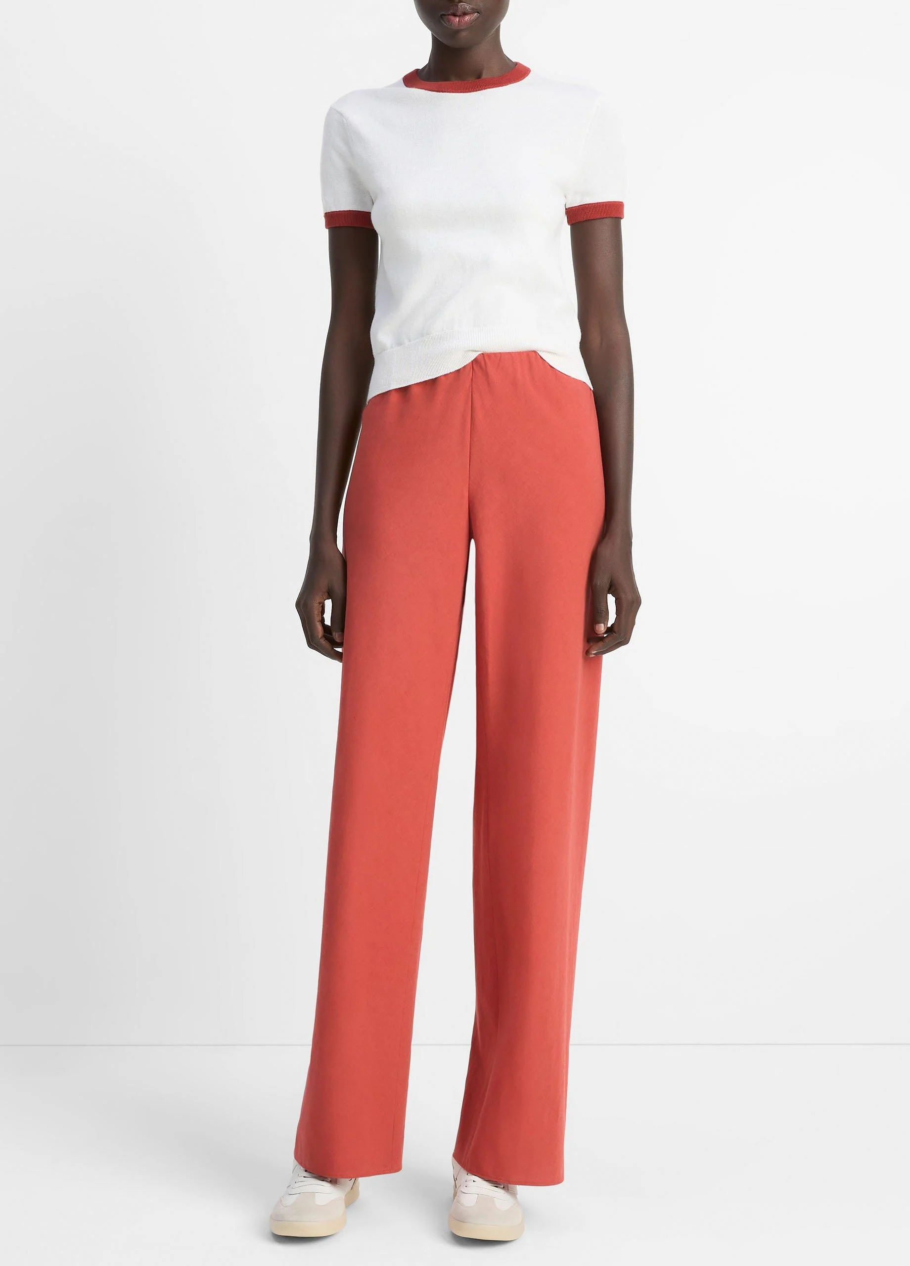 Colette High-Rise Cotton & Linen-Blend Bias Pant - 1