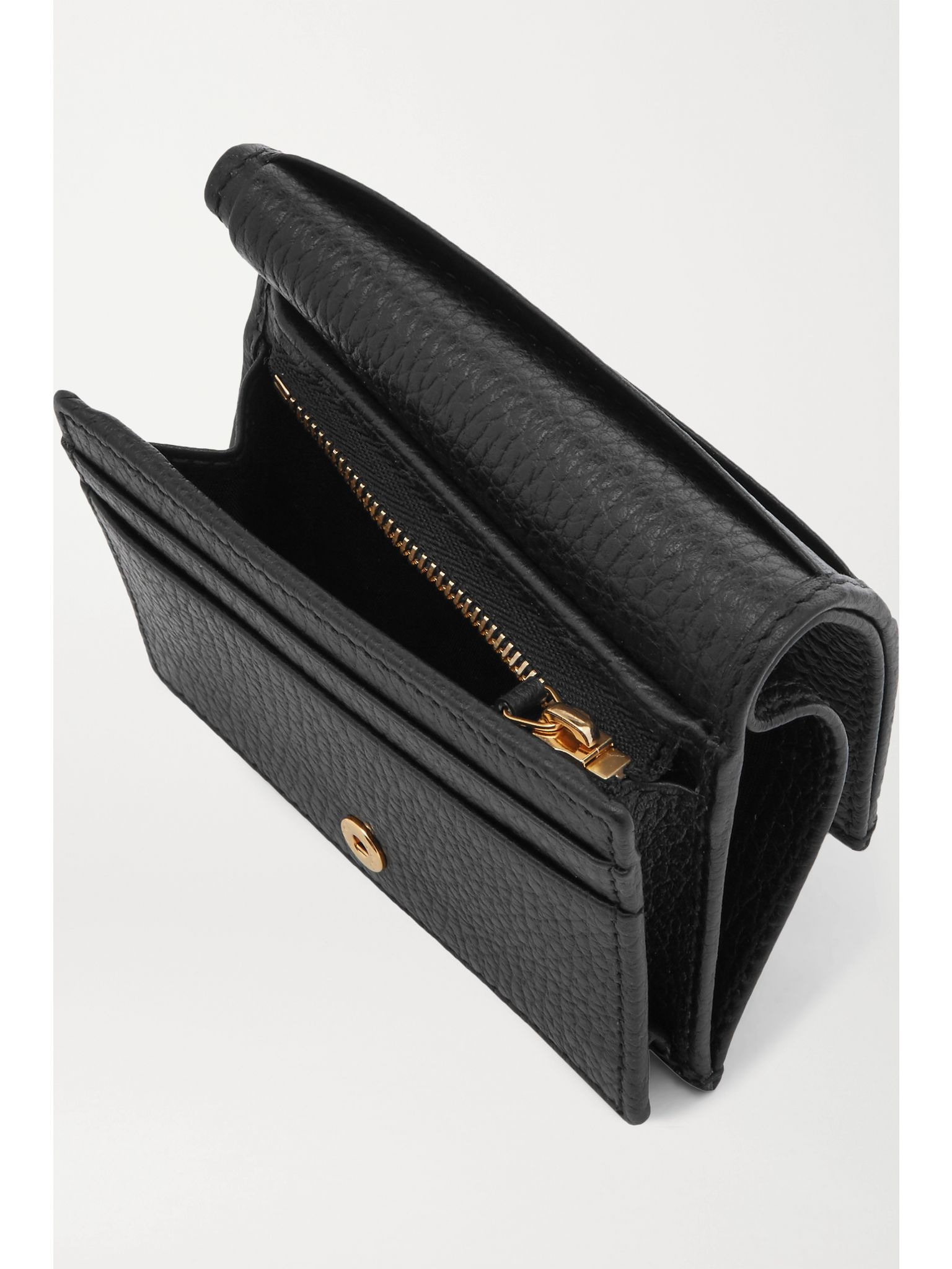 + NET SUSTAIN Marmont Petite textured-leather wallet Black - 5